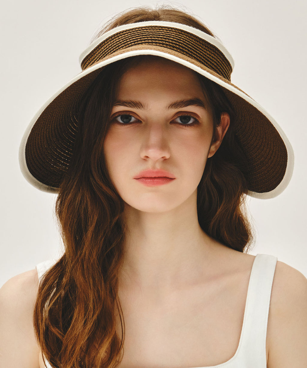 Marithe & Francois Girbaud - Circle Logo Wide Sun Visor (Ivory) product image 5 | TRAB K-Fashion Australia