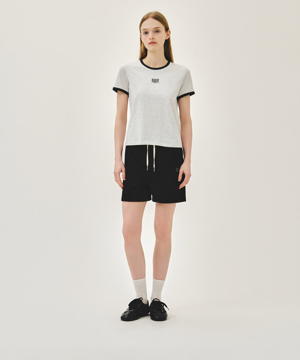 Marithe & Francois Girbaud - Classic Logo Ringer Tee (Light Heather Gray) product image 5 | TRAB K-Fashion Australia