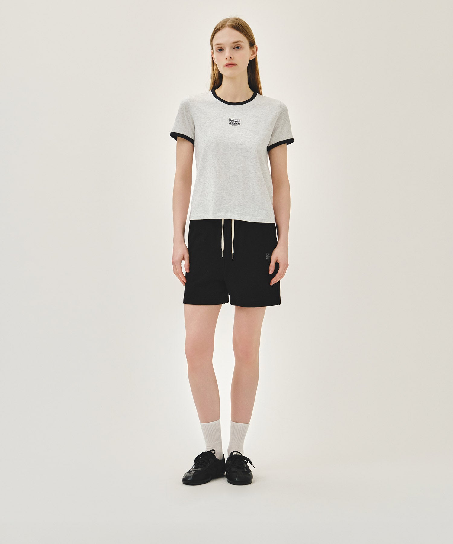 Marithe & Francois Girbaud - Classic Logo Ringer Tee (Light Heather Gray) product image 5 | TRAB K-Fashion Australia