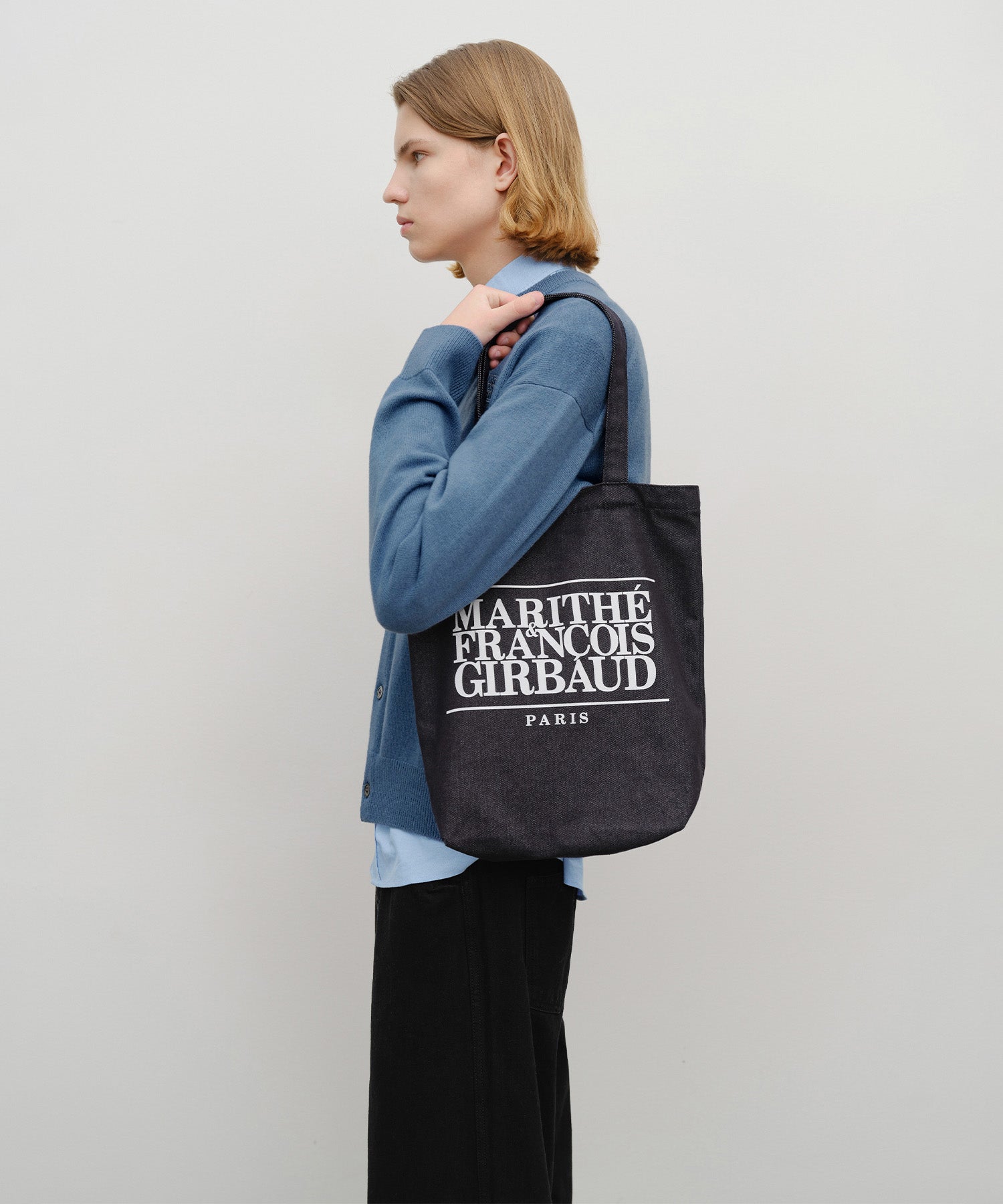Marithe & Francois Girbaud - Classic Logo Denim Eco Bag (Dark Blue) product image 5 | TRAB K-Fashion Australia