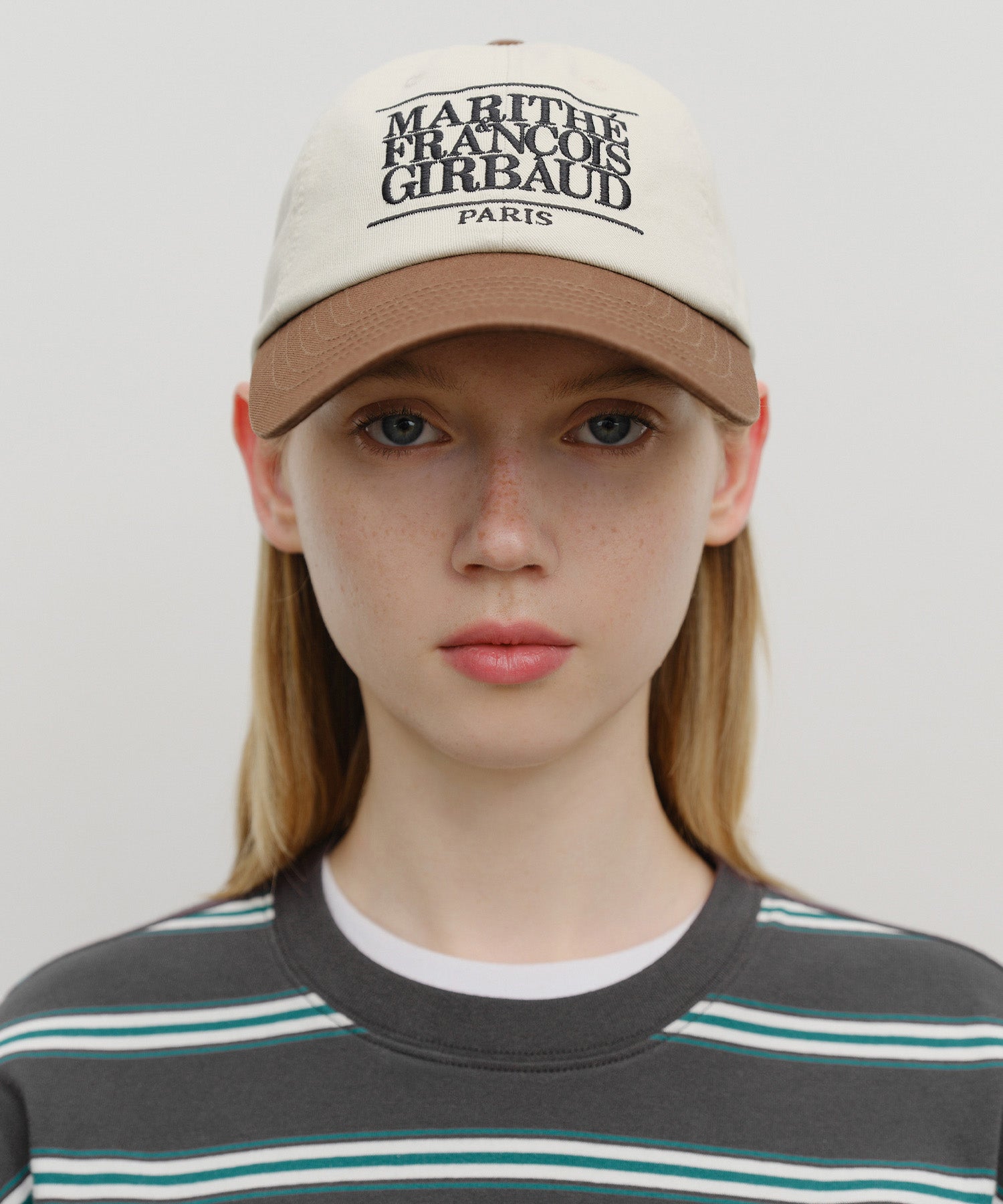 Marithe & Francois Girbaud - Classic Logo 6panel Color Block Cap (Brown) product image 5 | TRAB K-Fashion Australia