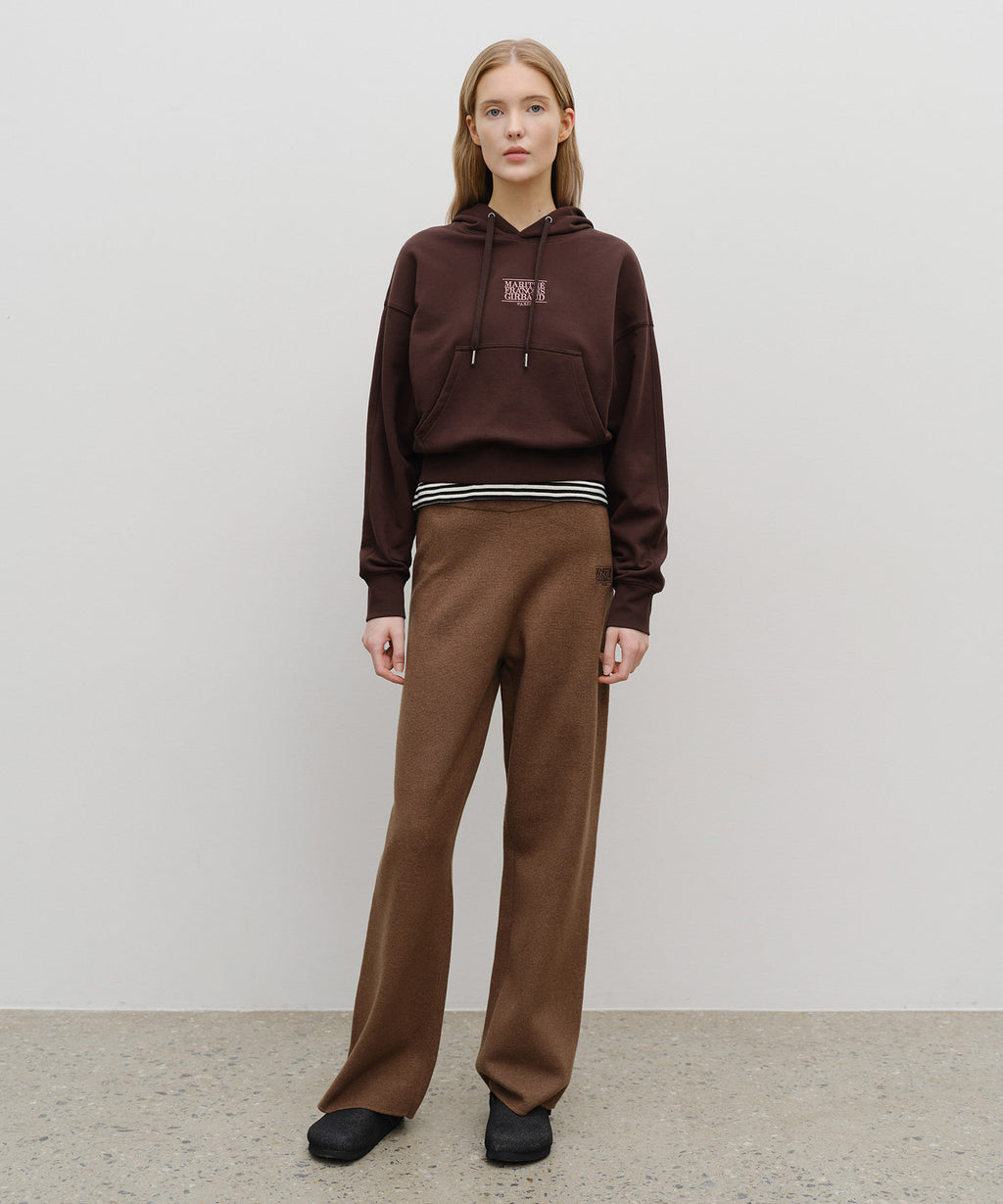 Marithe & Francois Girbaud - Small Classic Logo Crop Hoodie (Brown) product image 5 | TRAB K-Fashion Australia