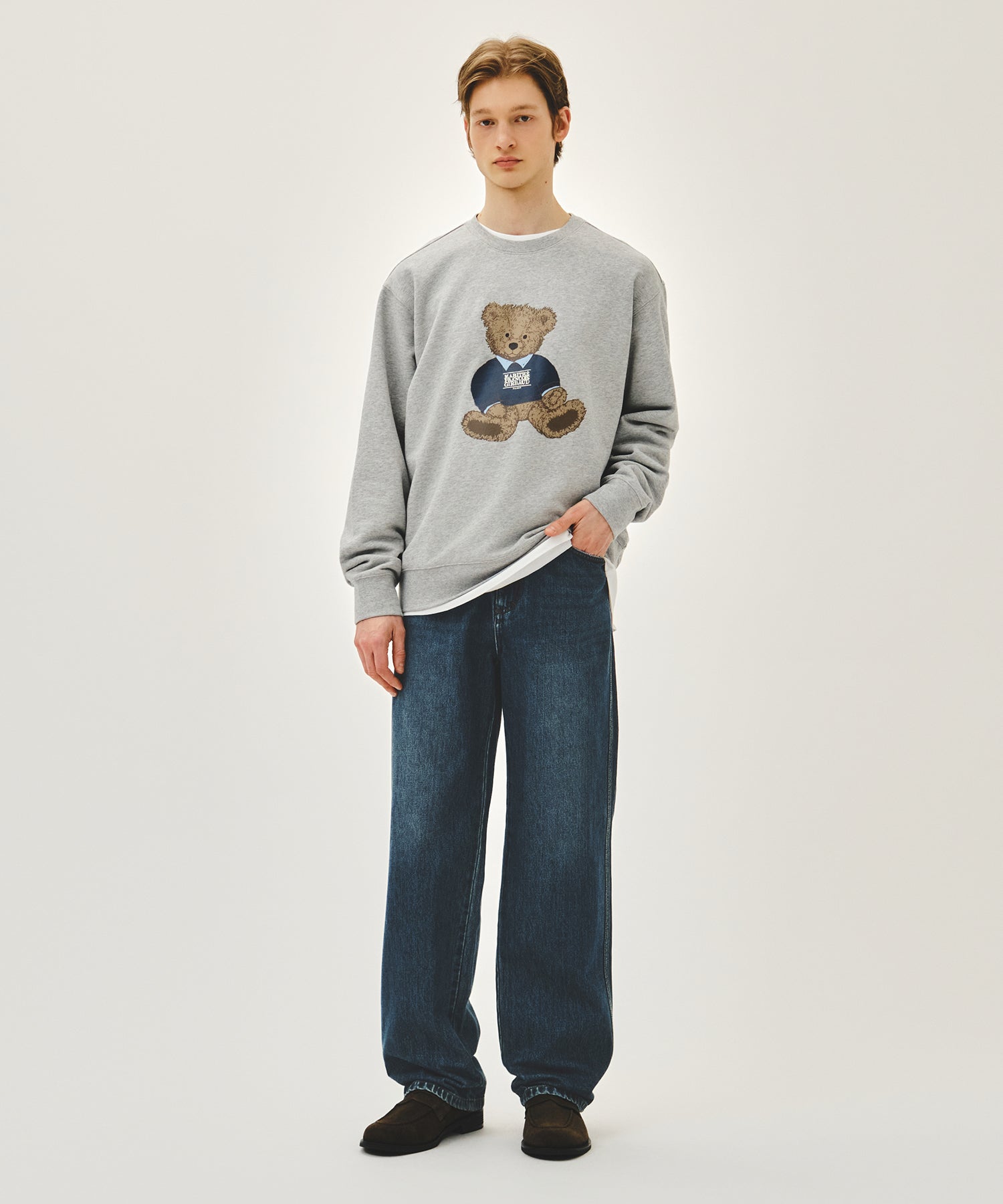 Marithe & Francois Girbaud - Doodle Bear Sweatshirt (Heather Gray) product image 5 | TRAB K-Fashion Australia