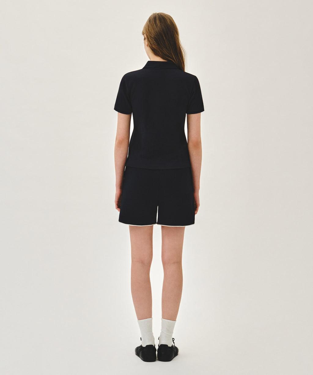 Marithe & Francois Girbaud - Lace Detail Sweat Shorts (Navy) product image 5 | TRAB K-Fashion Australia