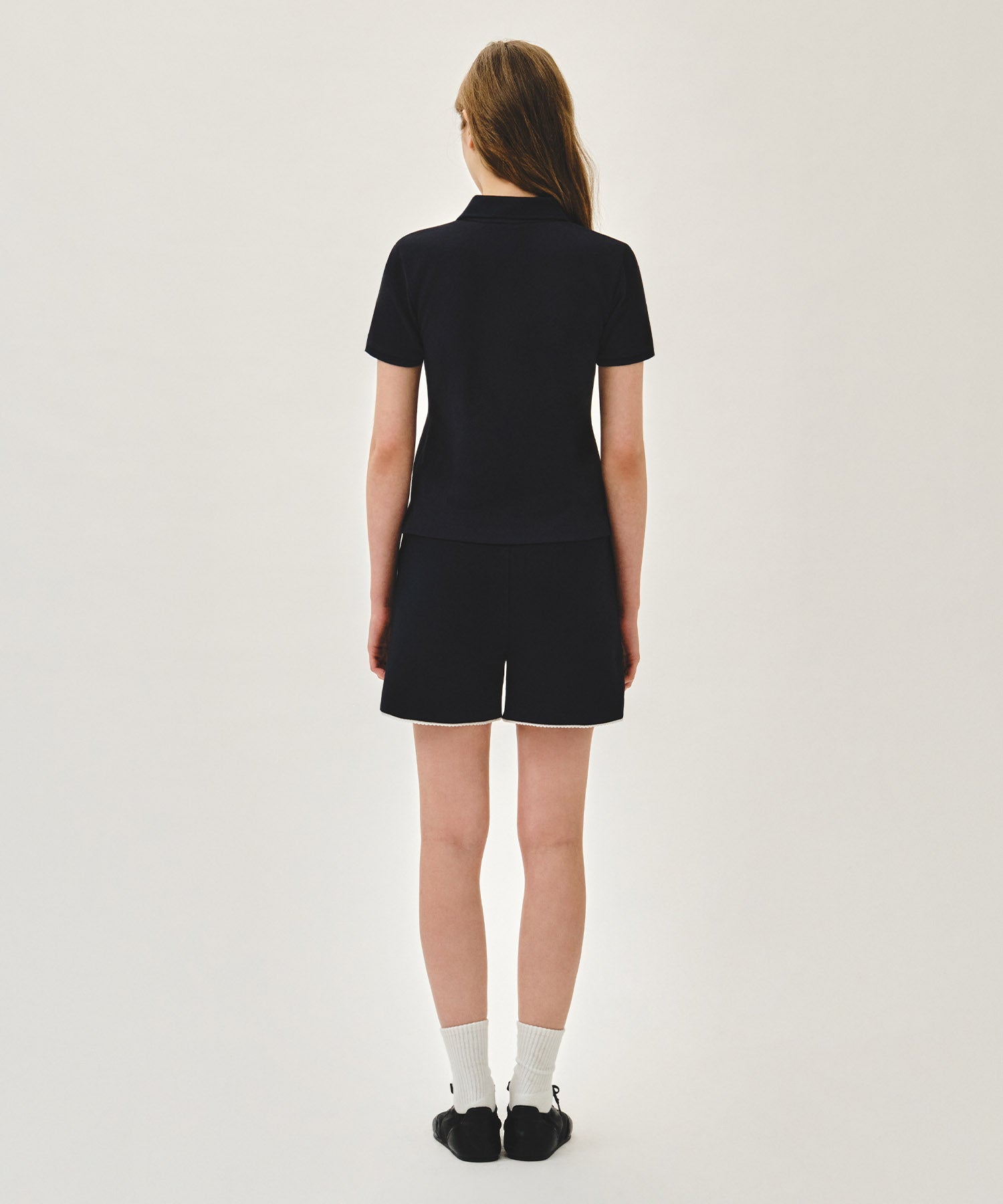 Marithe & Francois Girbaud - Lace Detail Sweat Shorts (Navy) product image 5 | TRAB K-Fashion Australia