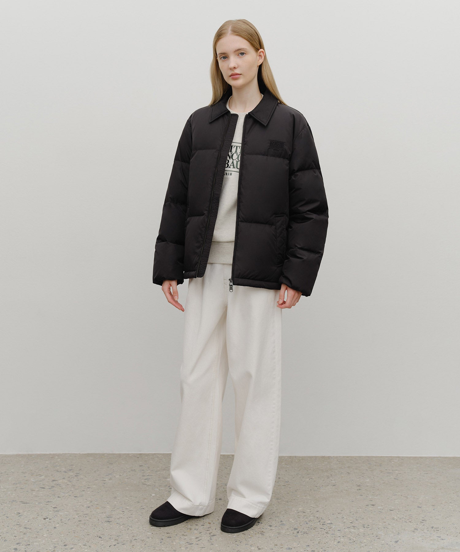 Marithe & Francois Girbaud - Classic Logo Collar Down Jacket (Black) product image 5 | TRAB K-Fashion Australia