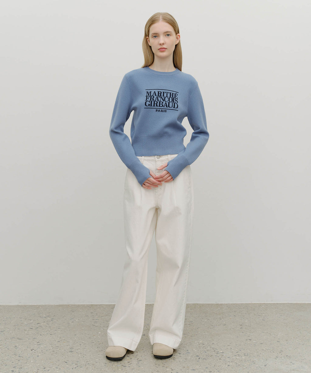 Marithe & Francois Girbaud - Classic Logo Crop Knit (Ash Blue) product image 5 | TRAB K-Fashion Australia