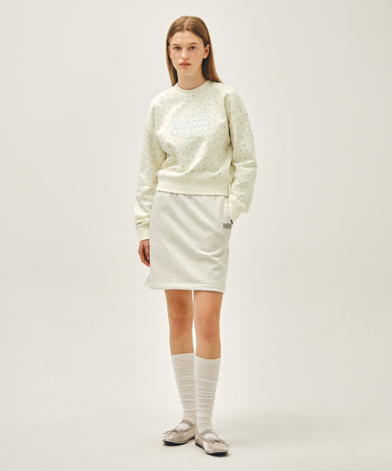 Marithe & Francois Girbaud - Classic Logo Crop Sweatshirt (Flower) product image 5 | TRAB K-Fashion Australia