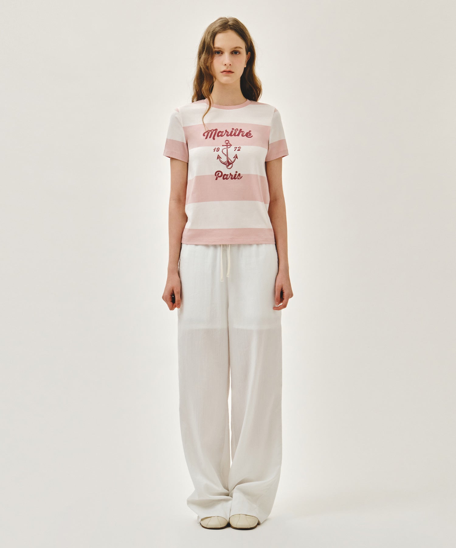 Marithe & Francois Girbaud - Marine Graphic Stripe Tee (Pink) product image 5 | TRAB K-Fashion Australia