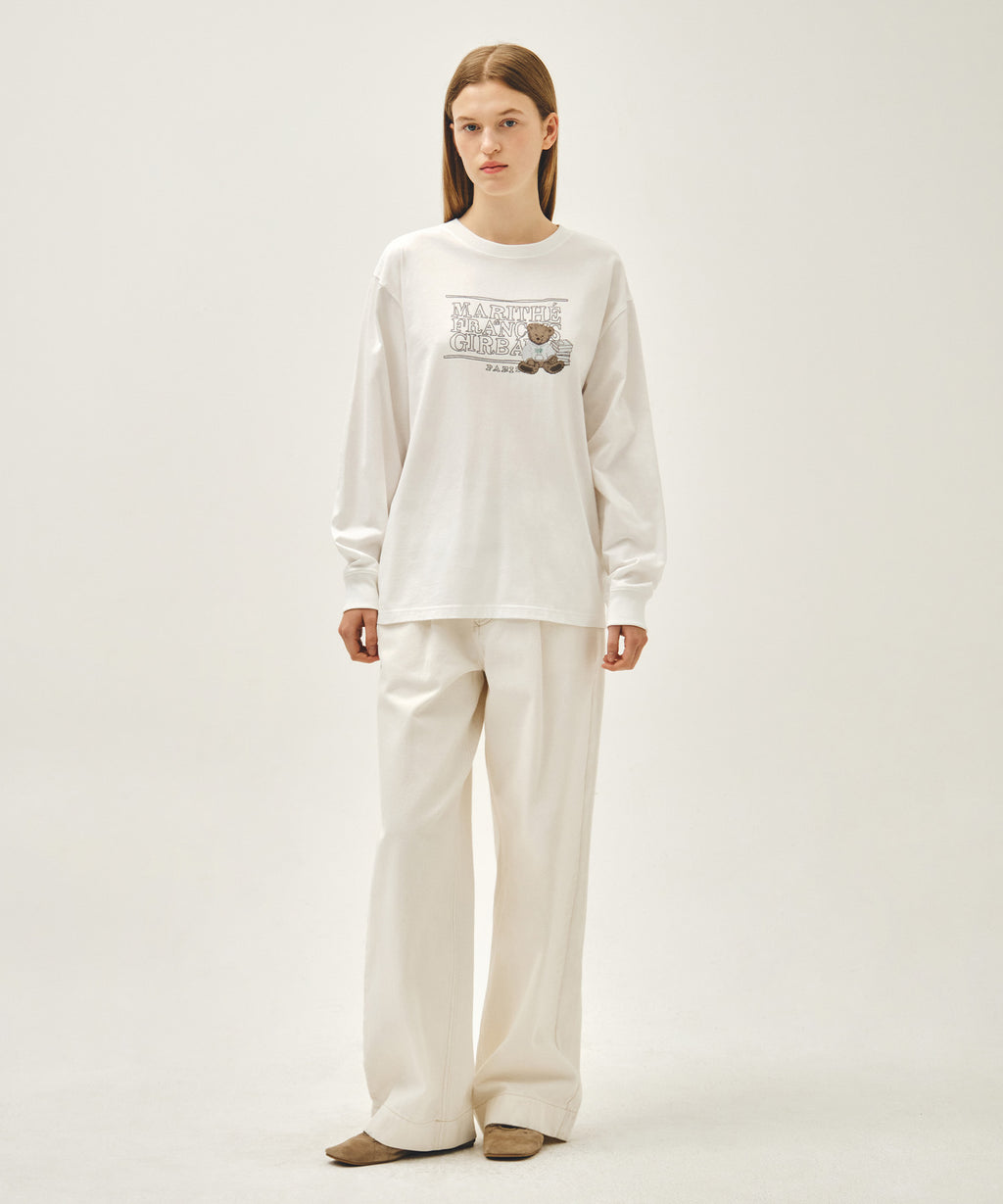 Marithe & Francois Girbaud - Doodle Classic Logo Long Sleeve Tee (White) product image 5 | TRAB K-Fashion Australia
