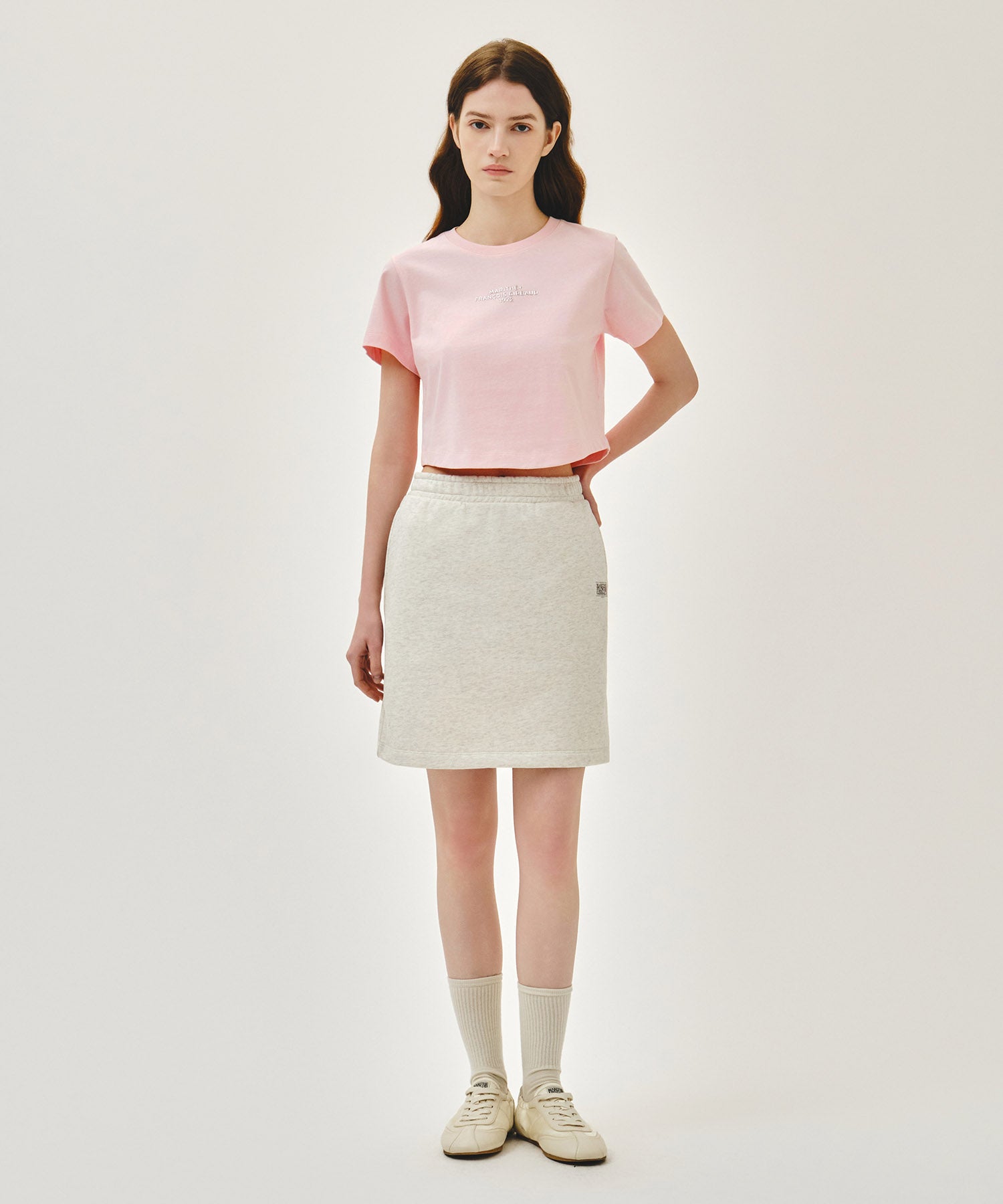 Marithe & Francois Girbaud - Silver Lettering Crop Tee (Pink) product image 5 | TRAB K-Fashion Australia