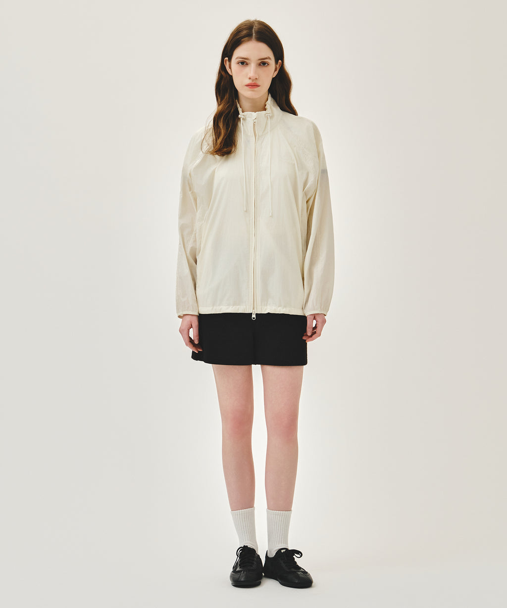 Marithe & Francois Girbaud - Highneck Packable Nylon Jacket (Ivory) product image 5 | TRAB K-Fashion Australia