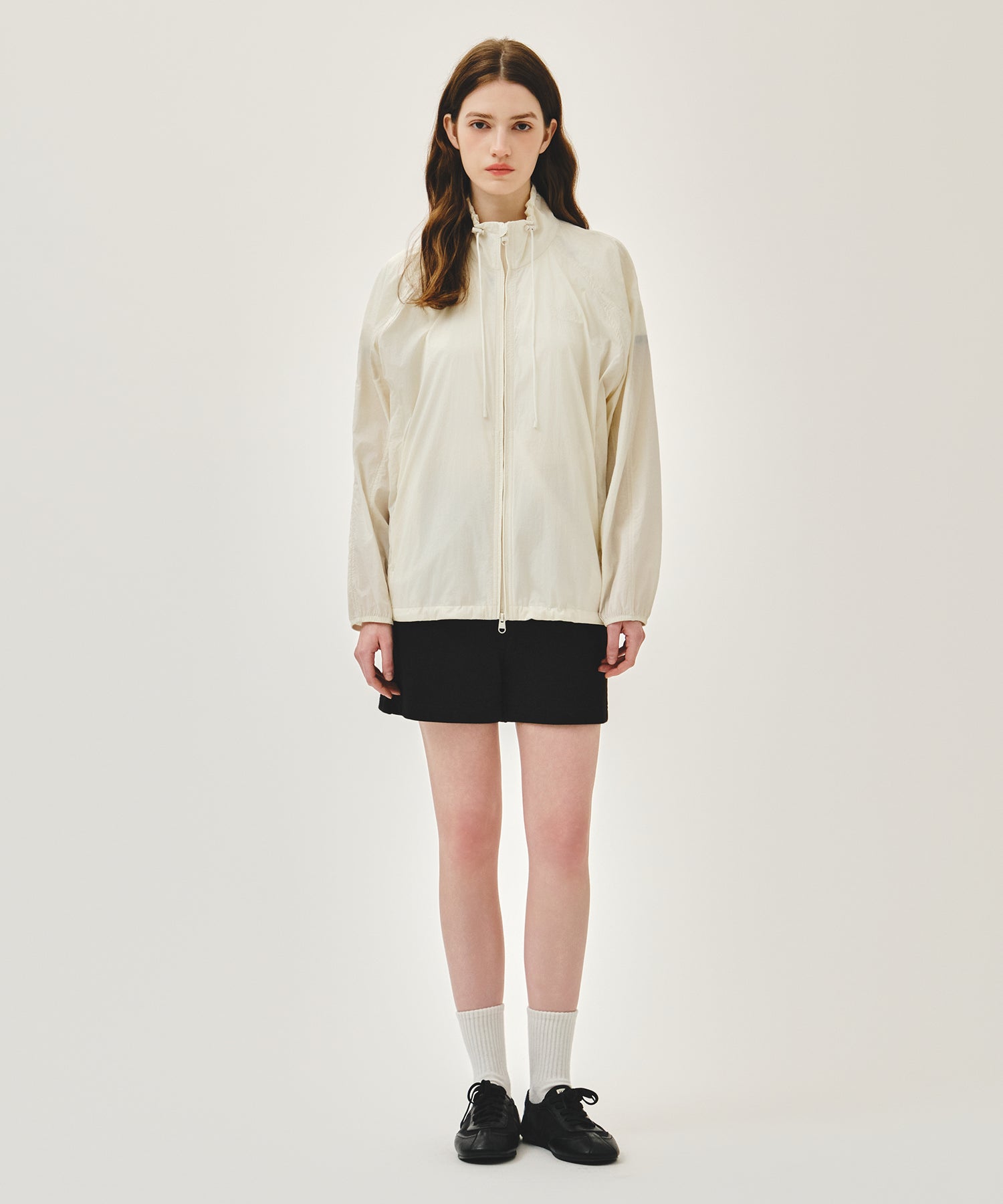 Marithe & Francois Girbaud - Highneck Packable Nylon Jacket (Ivory) product image 5 | TRAB K-Fashion Australia