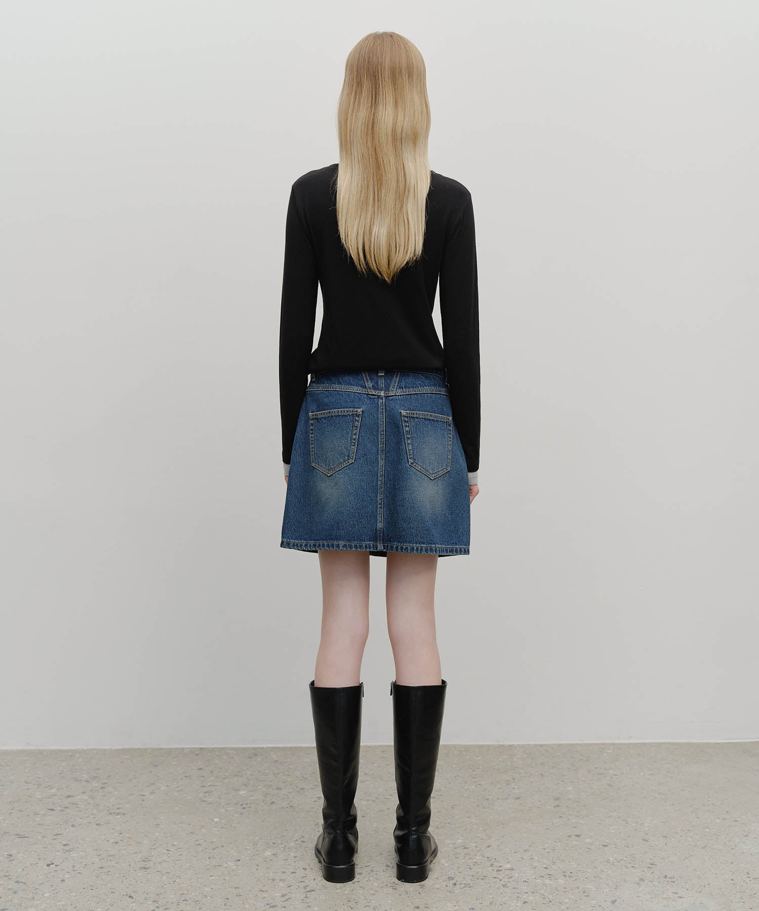 Marithe & Francois Girbaud - Denim Mini Skirt (Dark Blue) product image 5 | TRAB K-Fashion Australia