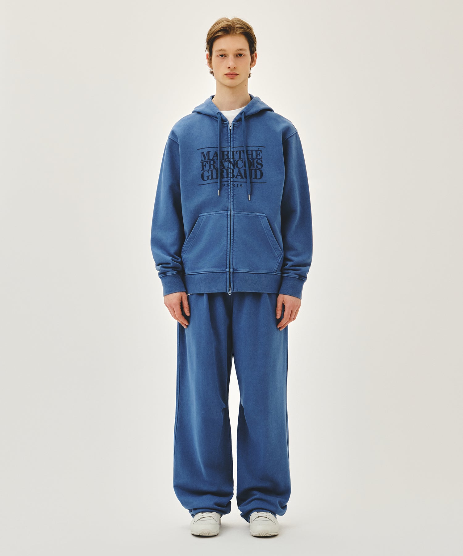 Marithe & Francois Girbaud - Classic Logo Dyeing Hoodie Zipup (Blue) product image 5 | TRAB K-Fashion Australia