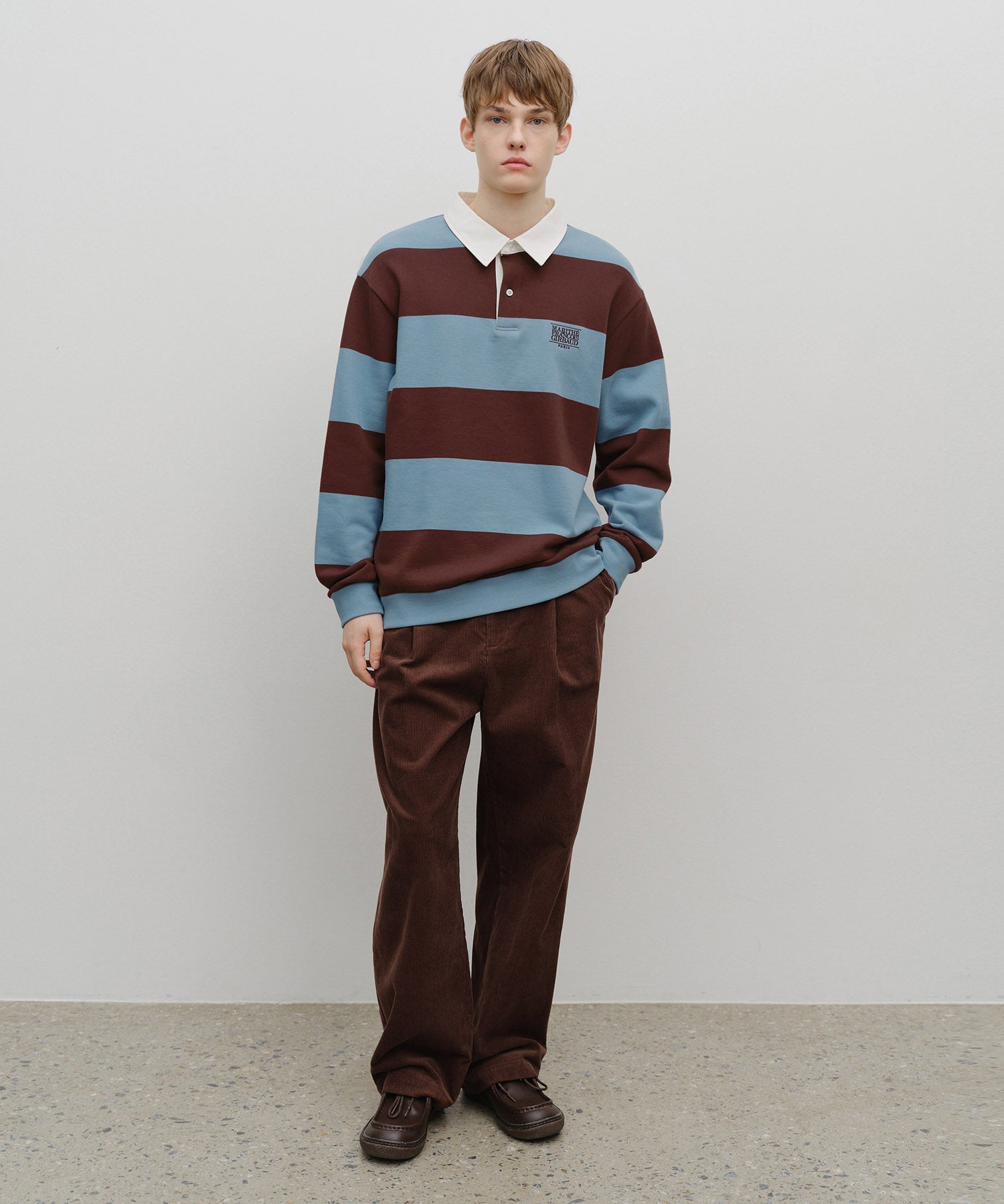 Marithe & Francois Girbaud - Classic Logo Stripe Rugby Sweatshirt (Blue) product image 5 | TRAB K-Fashion Australia
