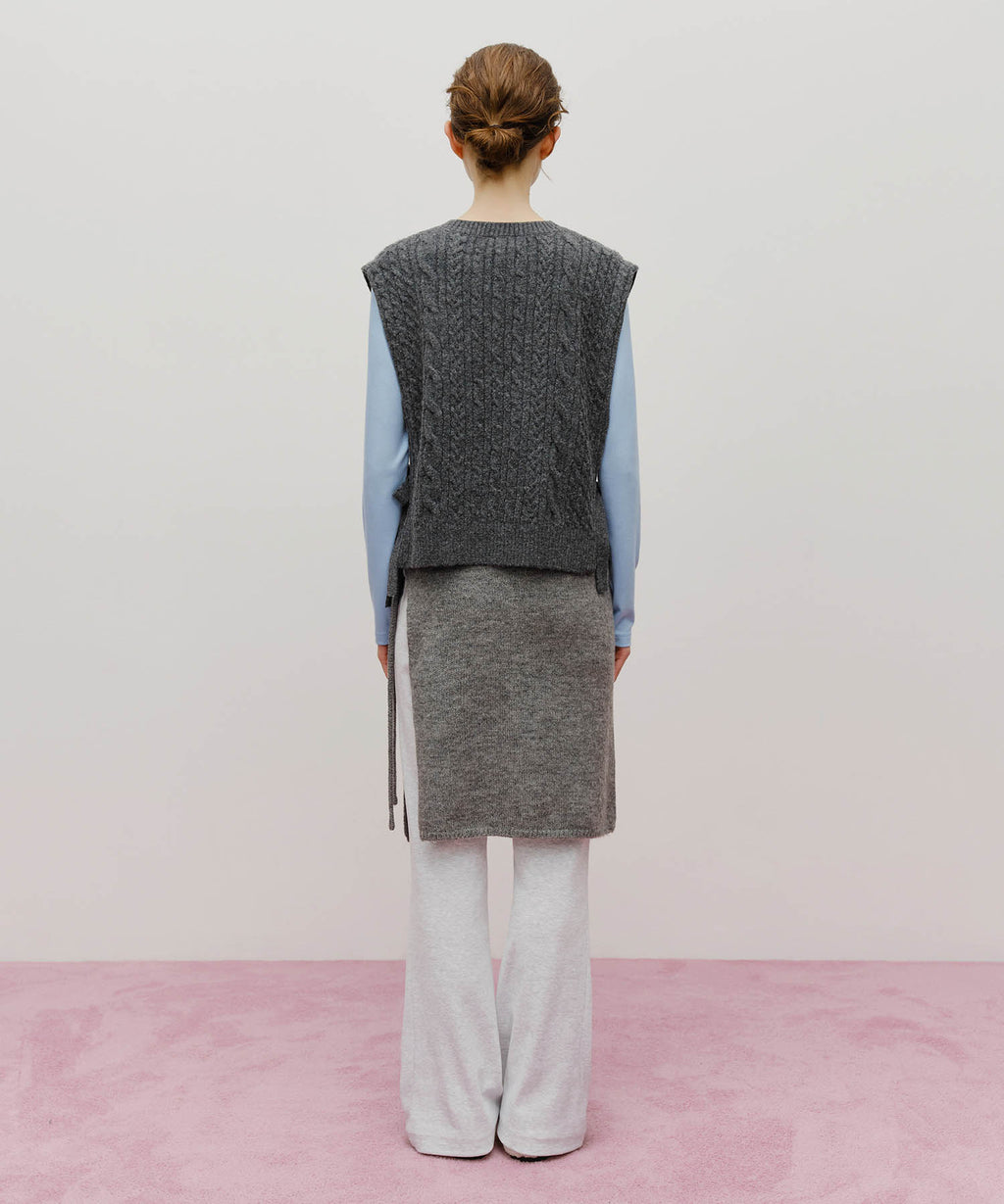 Marithe & Francois Girbaud - Knit Layered Skirt (Melange Gray) product image 5 | TRAB K-Fashion Australia