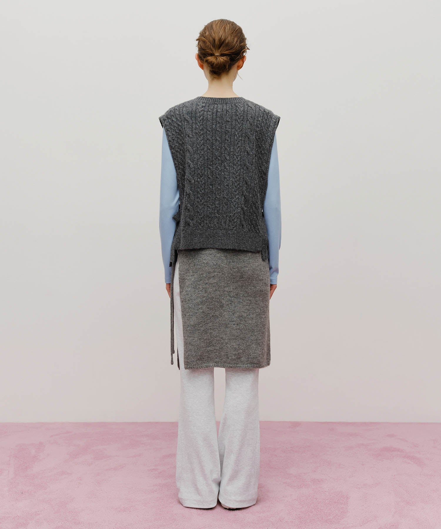 Marithe & Francois Girbaud - Knit Layered Skirt (Melange Gray) product image 5 | TRAB K-Fashion Australia