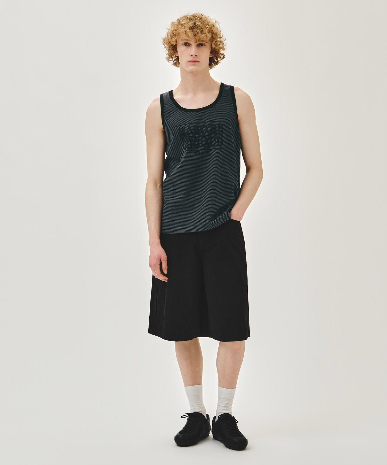 Marithe & Francois Girbaud - Shadow Classic Logo Sleeveless (Charcoal) product image 5 | TRAB K-Fashion Australia