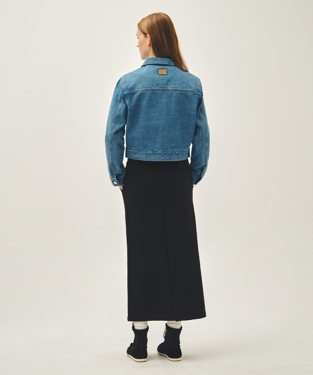 Marithe & Francois Girbaud - Classic Logo Sweat Long Skirt (Black Black) product image 5 | TRAB K-Fashion Australia
