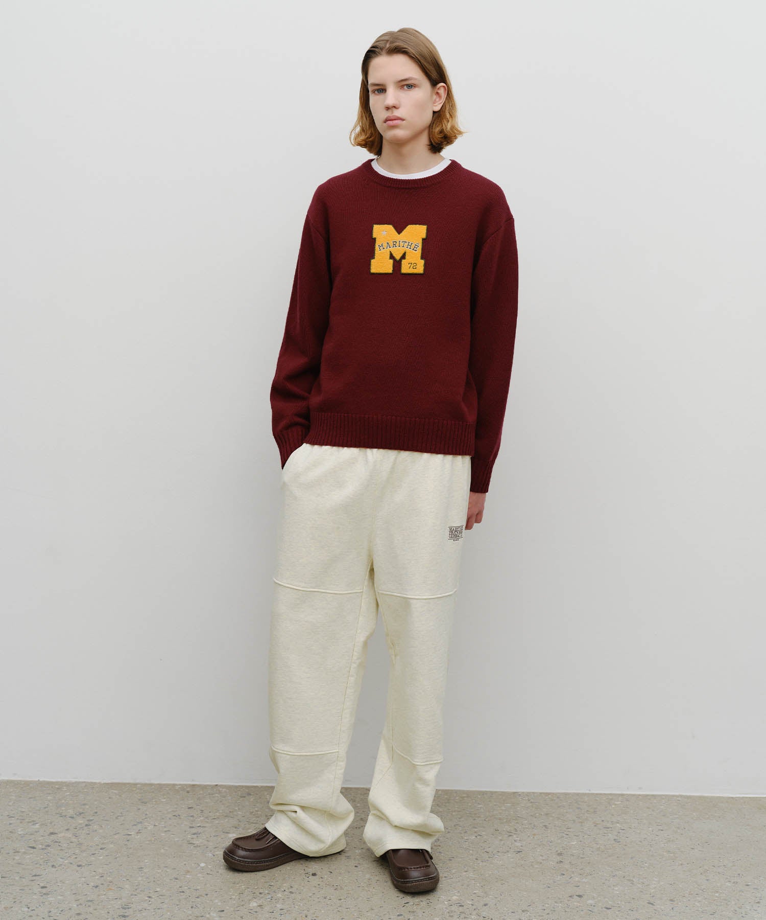 Marithe & Francois Girbaud - Applique Knit Pullover (Burgundy) product image 5 | TRAB K-Fashion Australia