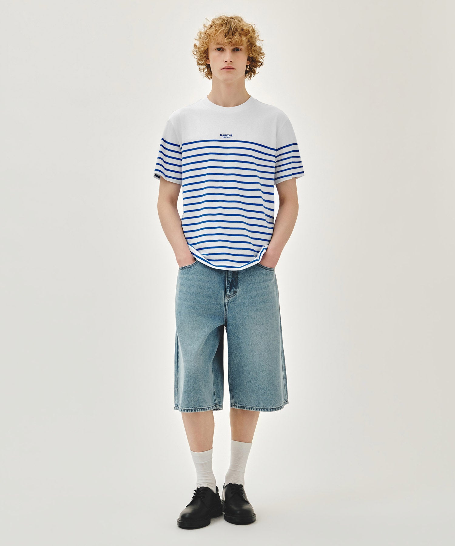 Marithe & Francois Girbaud - Block Stripe Tee (Blue) product image 5 | TRAB K-Fashion Australia