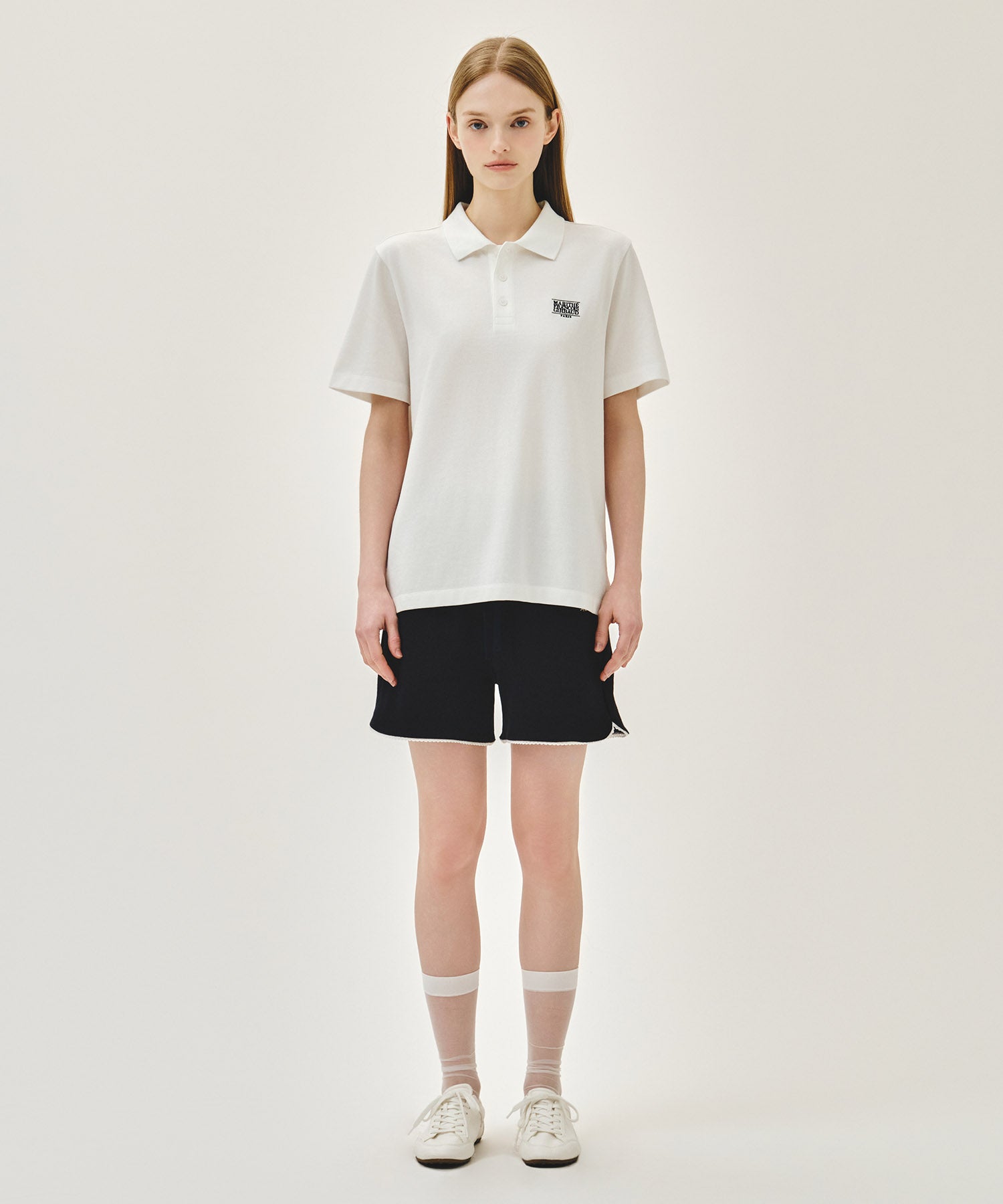 Marithe & Francois Girbaud - Small Classic Logo Pk Collar Tee (White) product image 5 | TRAB K-Fashion Australia
