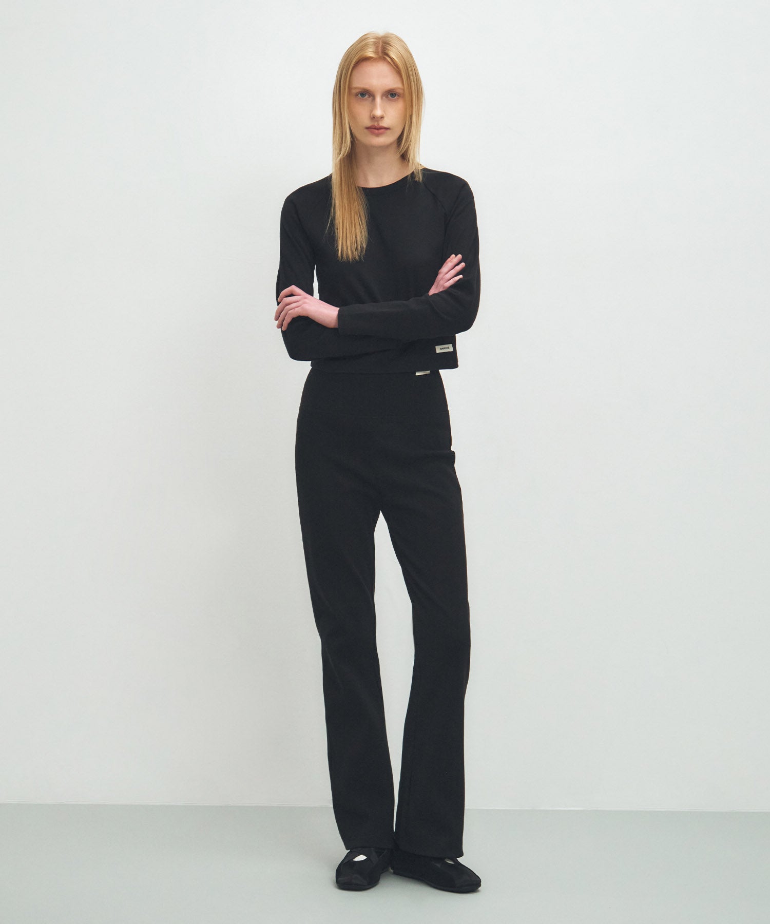 Marithe & Francois Girbaud - Basic Crop Long Sleeve (Black) product image 5 | TRAB K-Fashion Australia