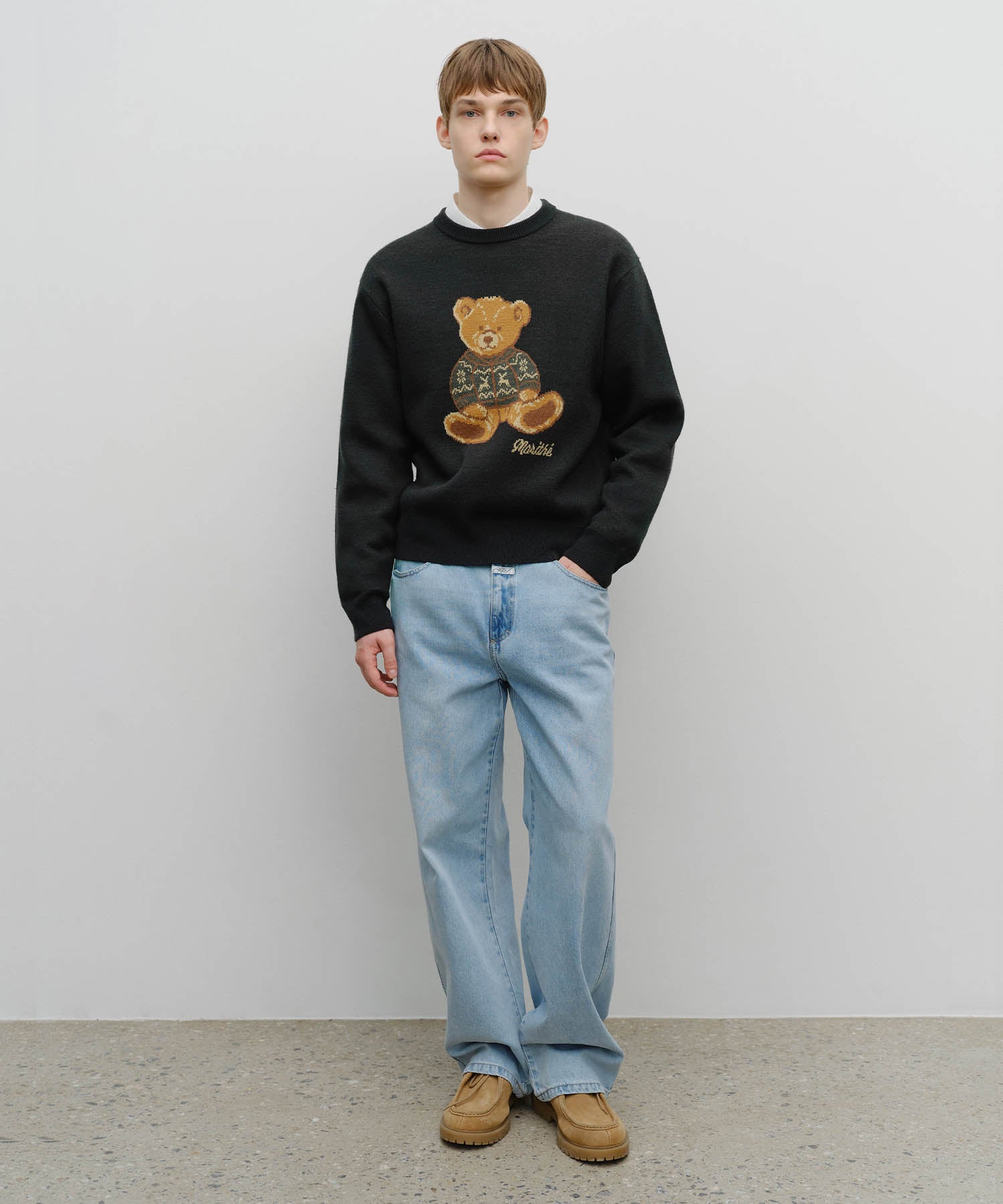 Marithe & Francois Girbaud - Doodle Bear Knit Pullover (Navy) product image 5 | TRAB K-Fashion Australia