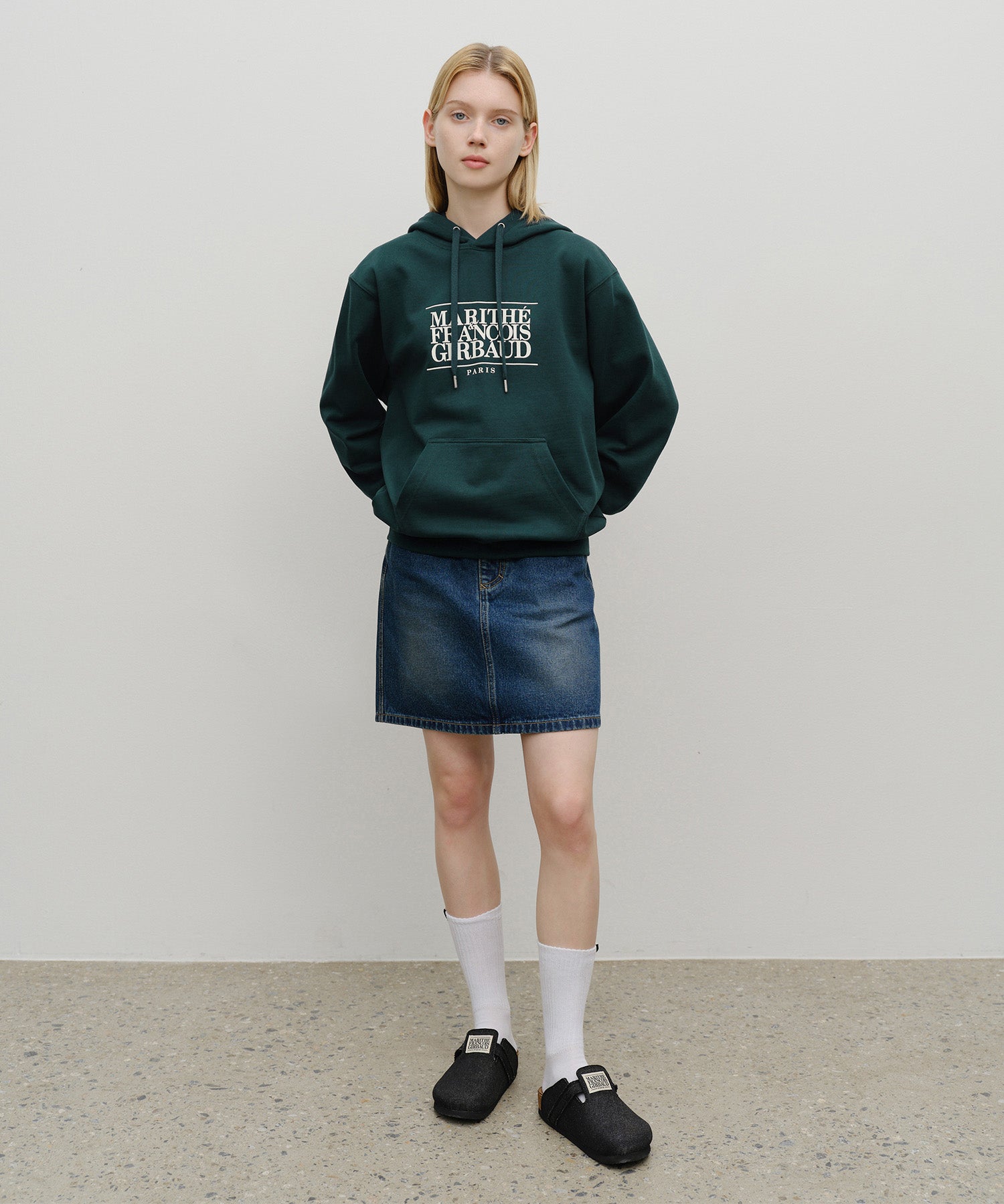 Marithe & Francois Girbaud - Classic Logo Hoodie (Dark Teal) product image 5 | TRAB K-Fashion Australia