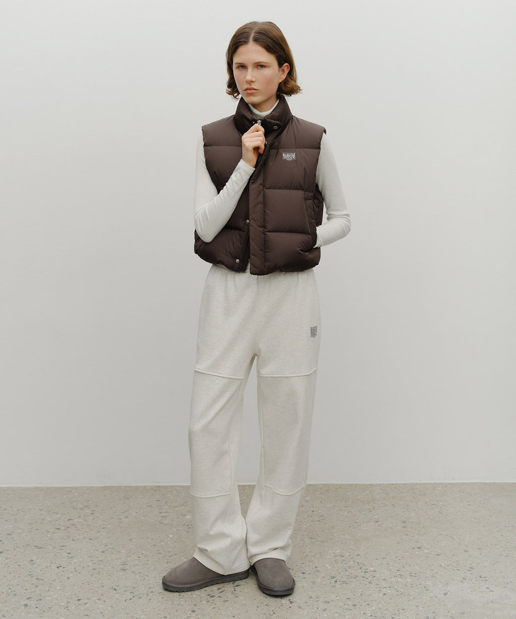 Marithe & Francois Girbaud - Classic Logo Crop Down Vest (Dark Brown) product image 5 | TRAB K-Fashion Australia