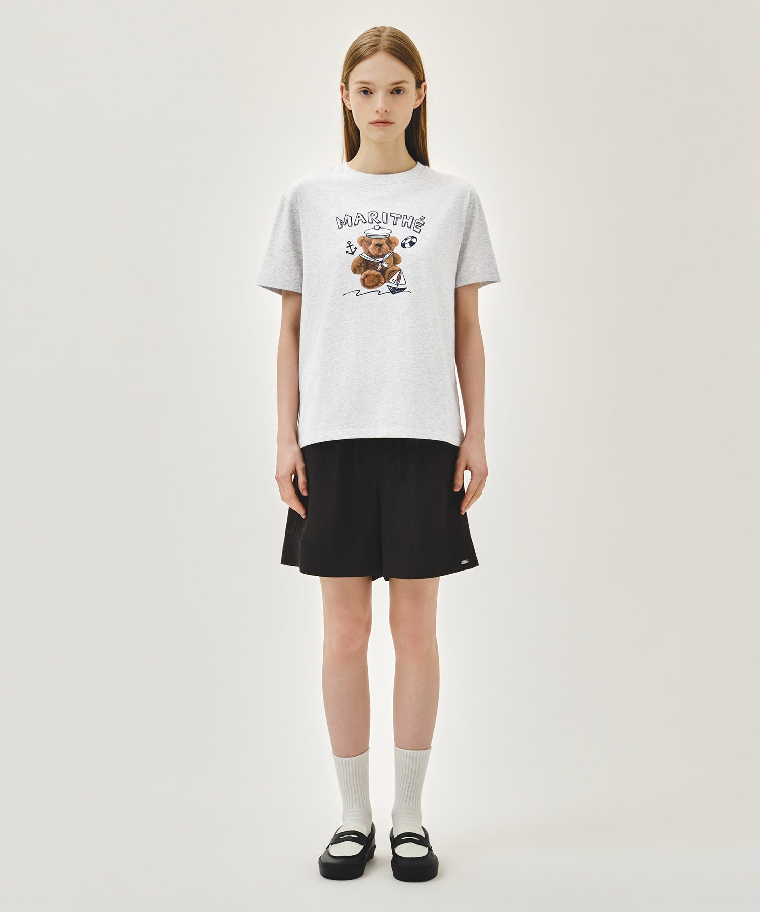 Marithe & Francois Girbaud - Marine Drawing Doodle Graphic Tee (Light Heather Gray) product image 5 | TRAB K-Fashion Australia