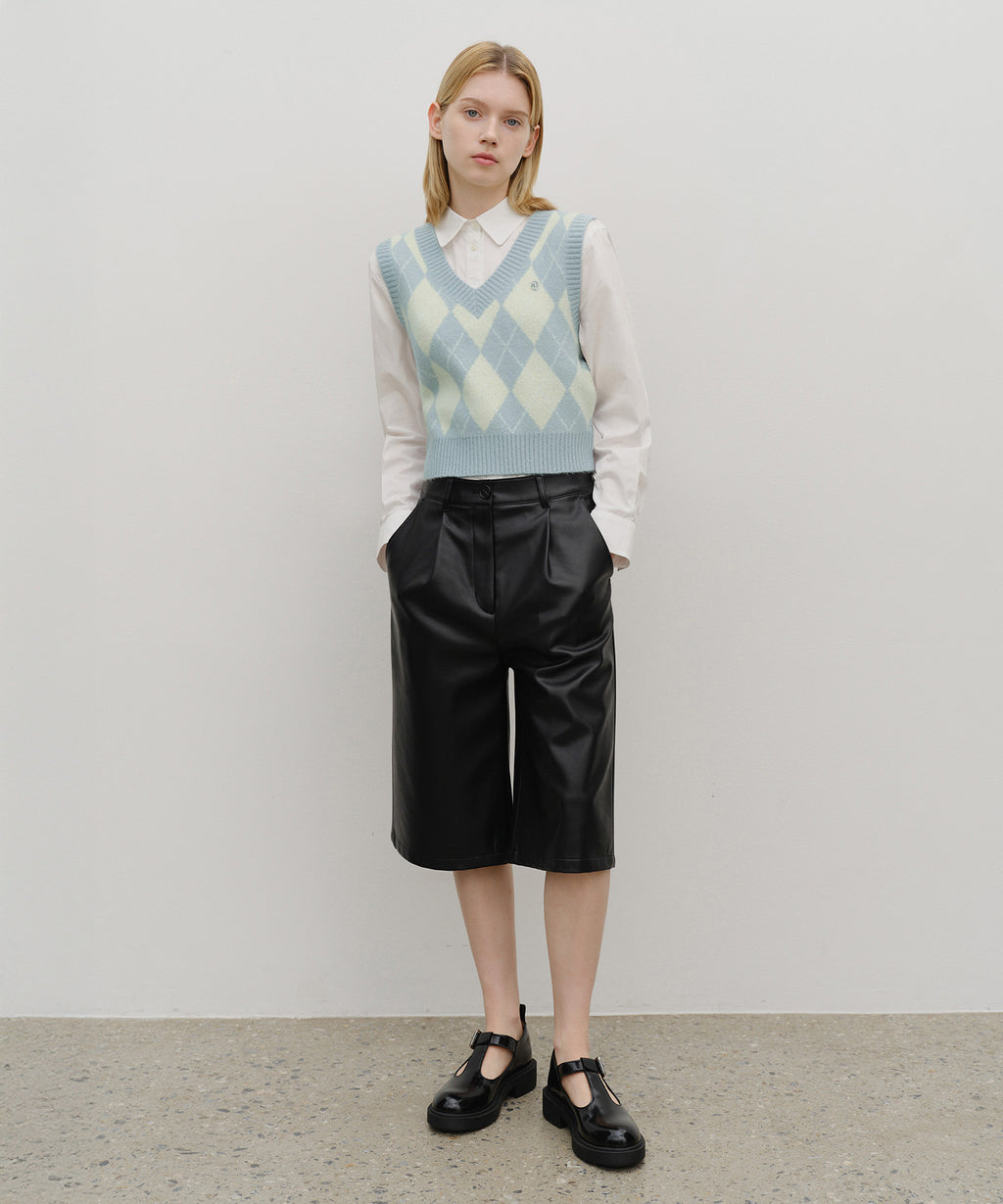 Marithe & Francois Girbaud - Argyle V-neck Knit Vest (Sky Blue) product image 5 | TRAB K-Fashion Australia