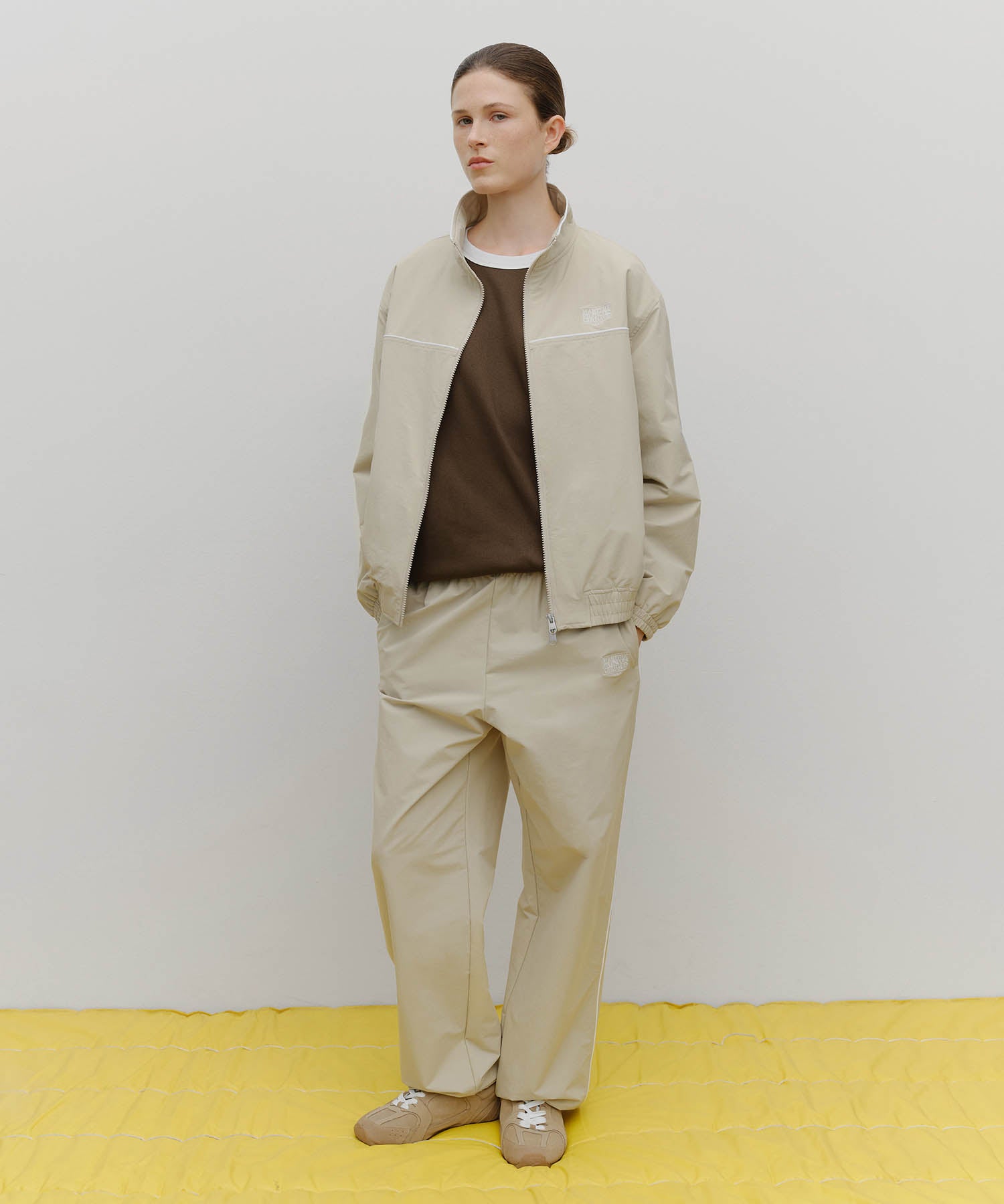 Marithe & Francois Girbaud - Marithe Sport Nylon Track Zip-up Jacket (Beige) product image 5 | TRAB K-Fashion Australia