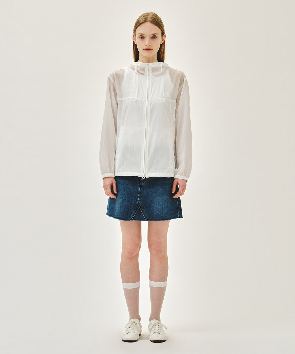 Marithe & Francois Girbaud - Hooded Packable Nylon Jacket (White) product image 5 | TRAB K-Fashion Australia