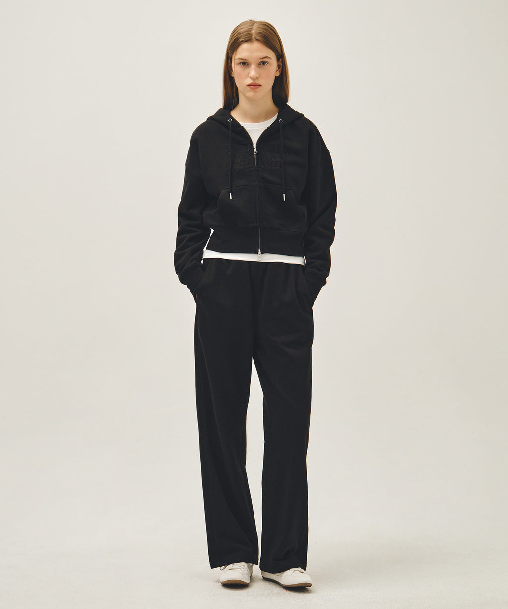 Marithe & Francois Girbaud - Classic Logo Crop Hoodie Zipup (Black Black) product image 5 | TRAB K-Fashion Australia