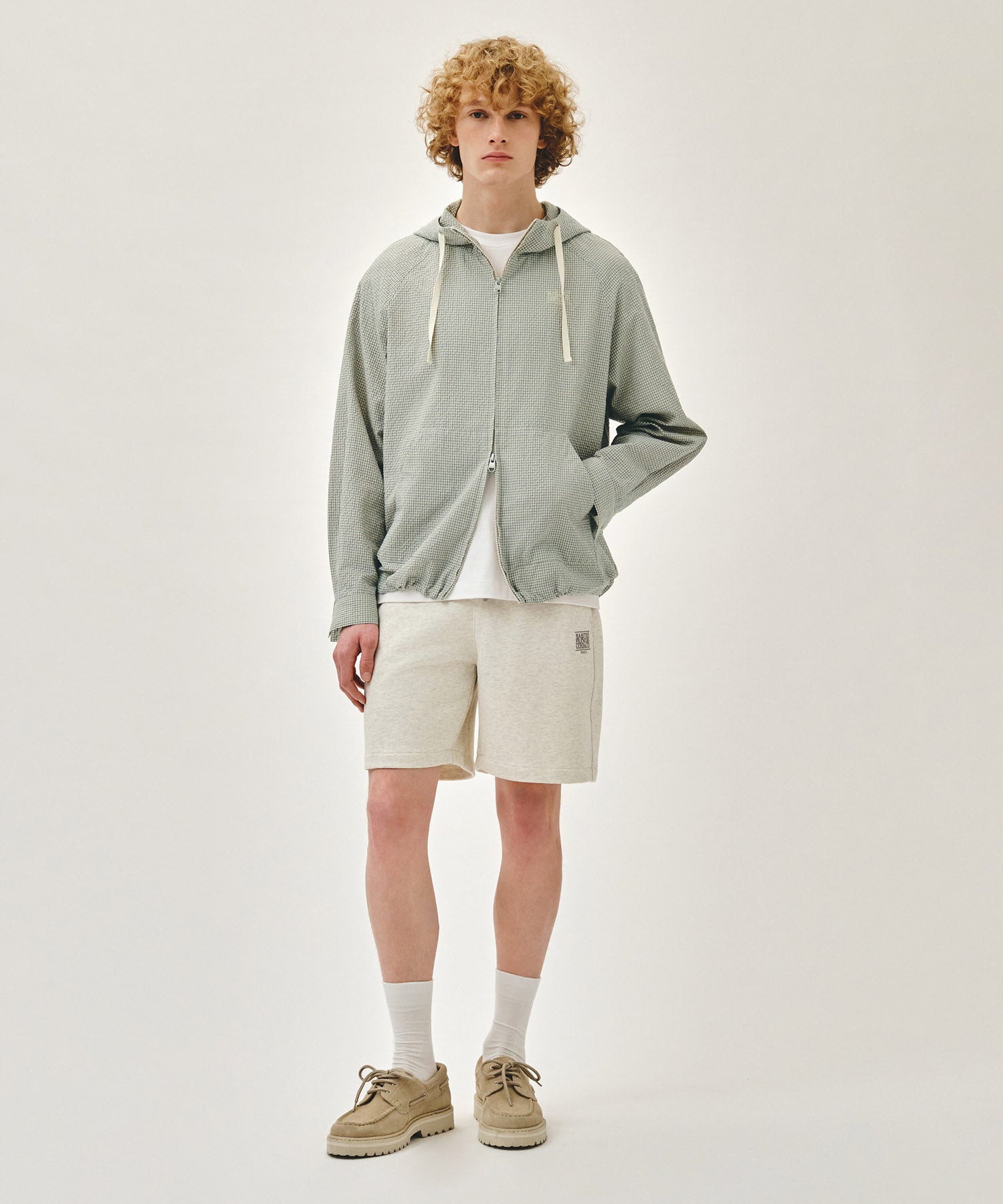 Marithe & Francois Girbaud - Classic Logo Hooded Pattern Jacket (Check) product image 5 | TRAB K-Fashion Australia