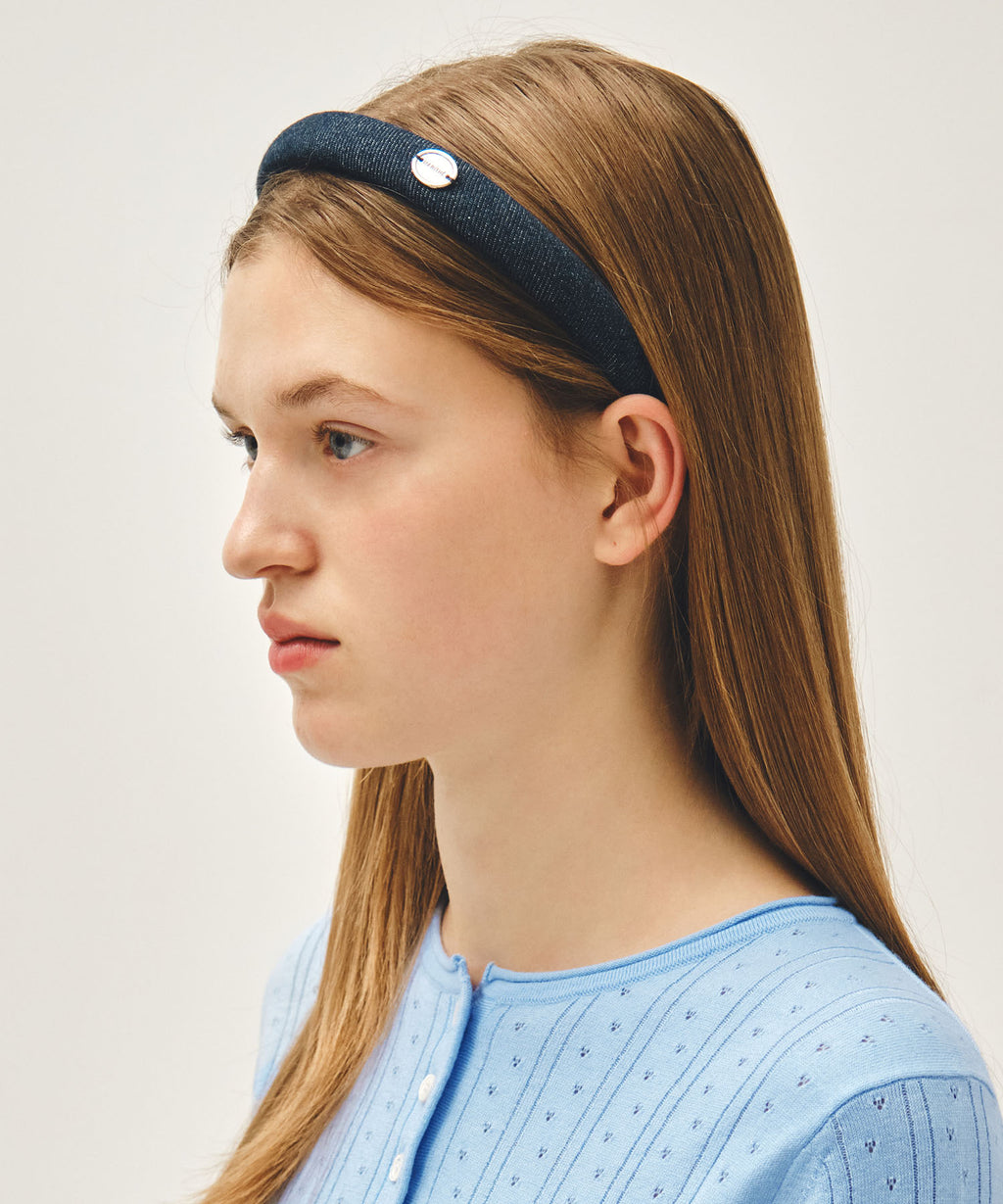 Marithe & Francois Girbaud - Regular Logo Slim Denim Hairband (Indigo) product image 5 | TRAB K-Fashion Australia