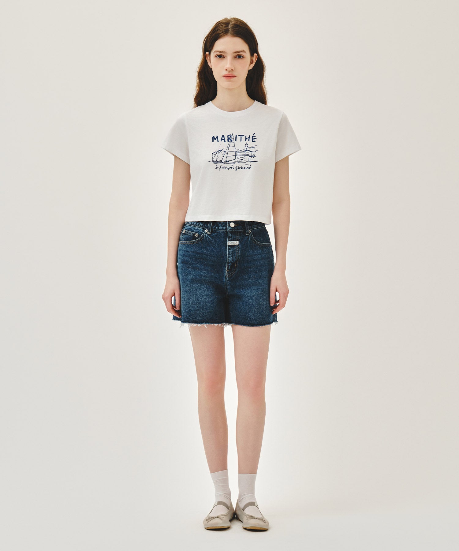Marithe & Francois Girbaud - French Graphic Crop Tee (White) product image 5 | TRAB K-Fashion Australia