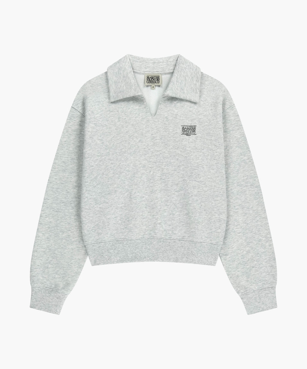 Marithe & Francois Girbaud - Doodle Classic Logo Collar Sweatshirt (Light Heather Gray) product image 5 | TRAB K-Fashion Australia
