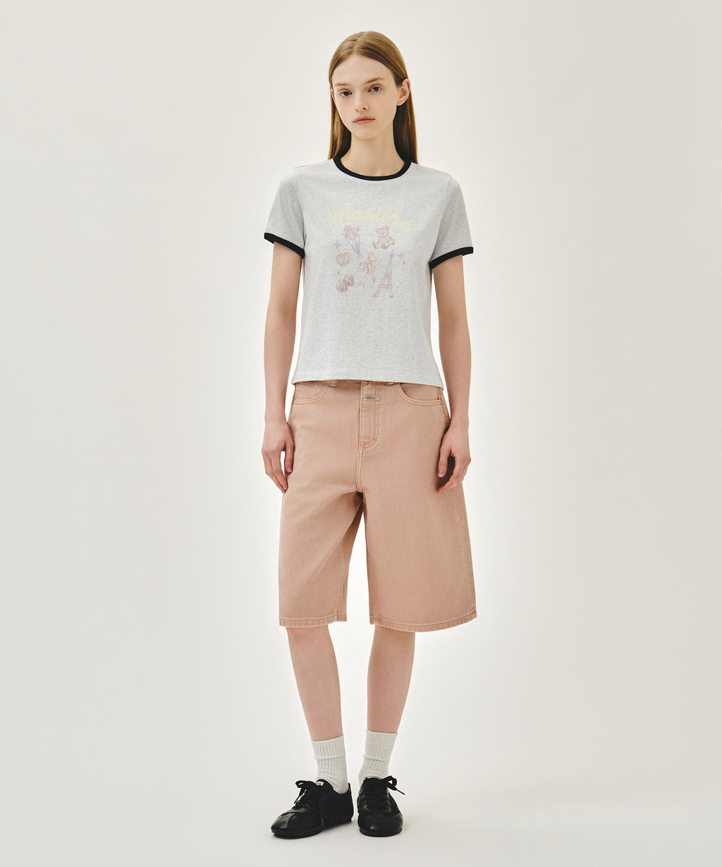 Marithe & Francois Girbaud - Paris Graphic Ringer Tee (Light Heather Gray) product image 5 | TRAB K-Fashion Australia