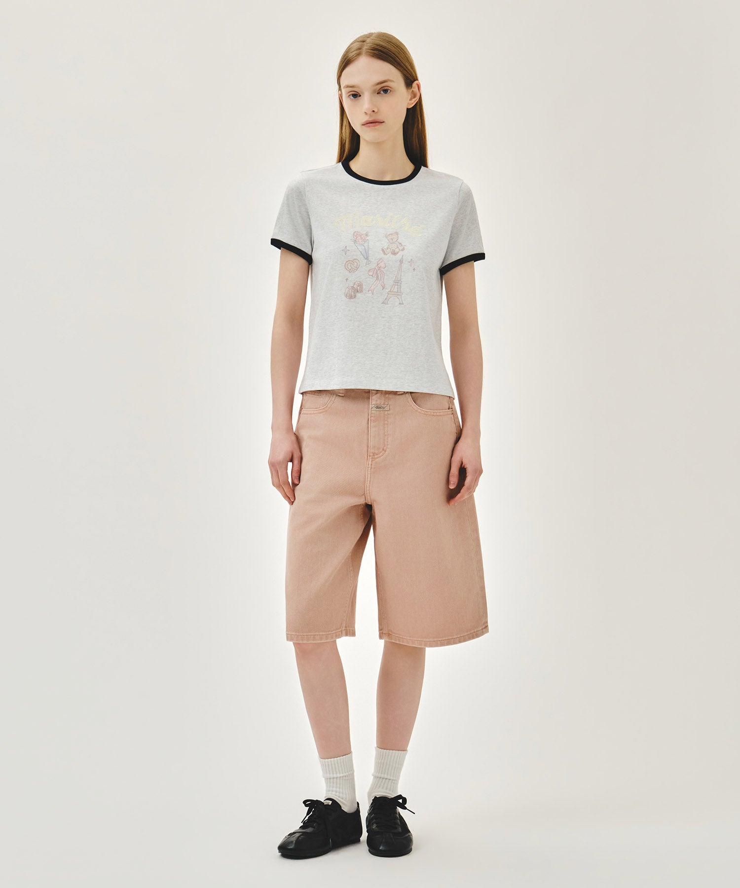 Marithe & Francois Girbaud - Paris Graphic Ringer Tee (Light Heather Gray) product image 5 | TRAB K-Fashion Australia