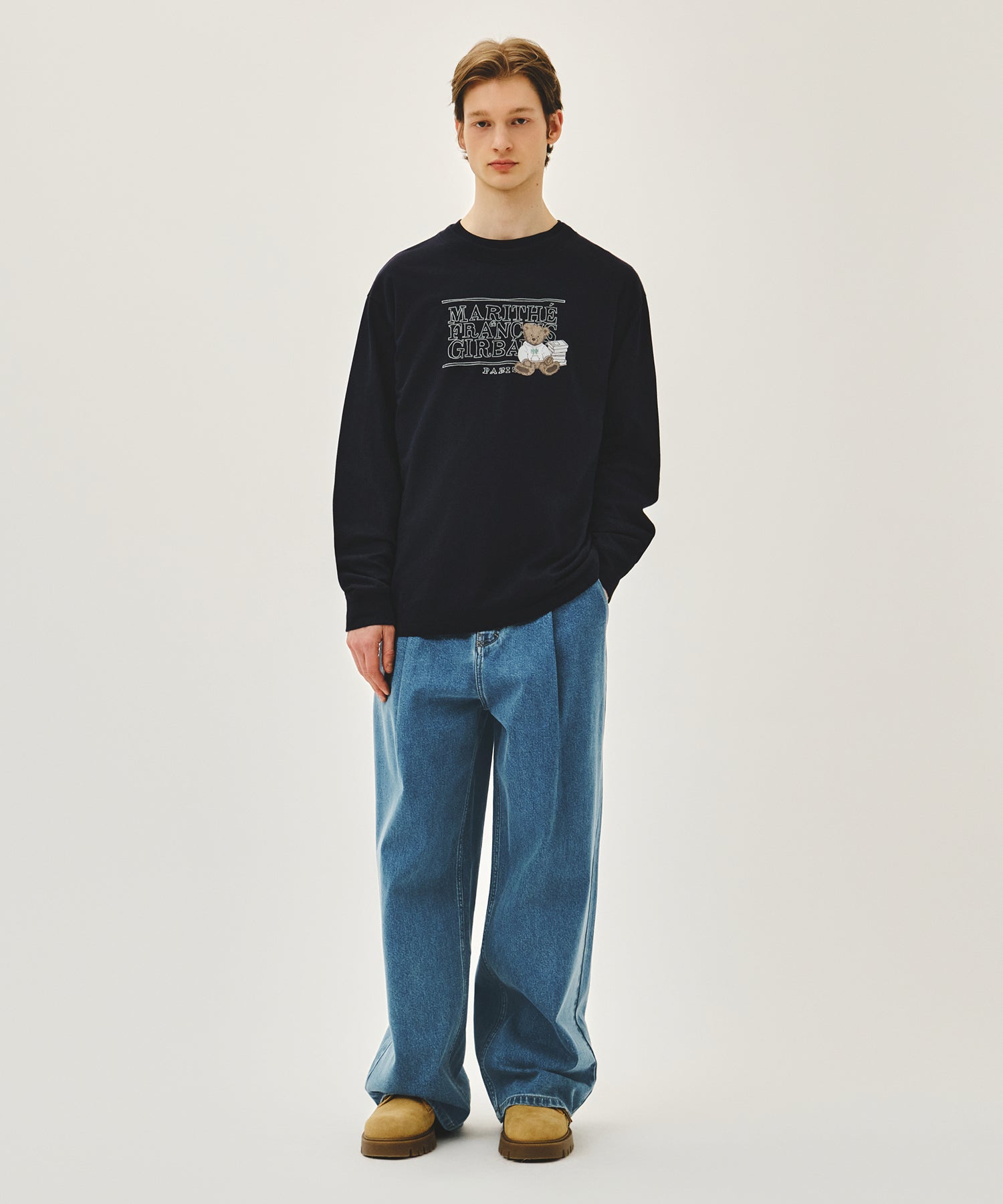 Marithe & Francois Girbaud - Doodle Classic Logo Long Sleeve Tee (Navy) product image 5 | TRAB K-Fashion Australia