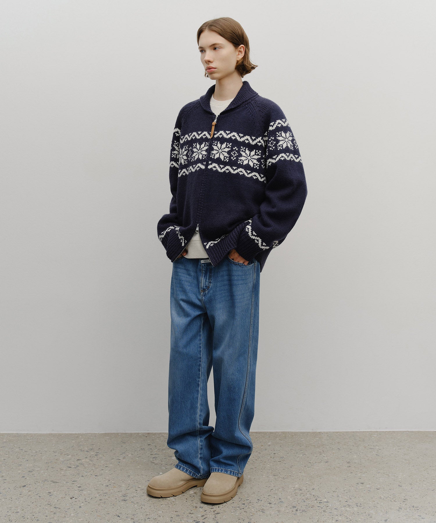 Marithe & Francois Girbaud - Nordic Cowichan Cardigan (Navy) product image 5 | TRAB K-Fashion Australia