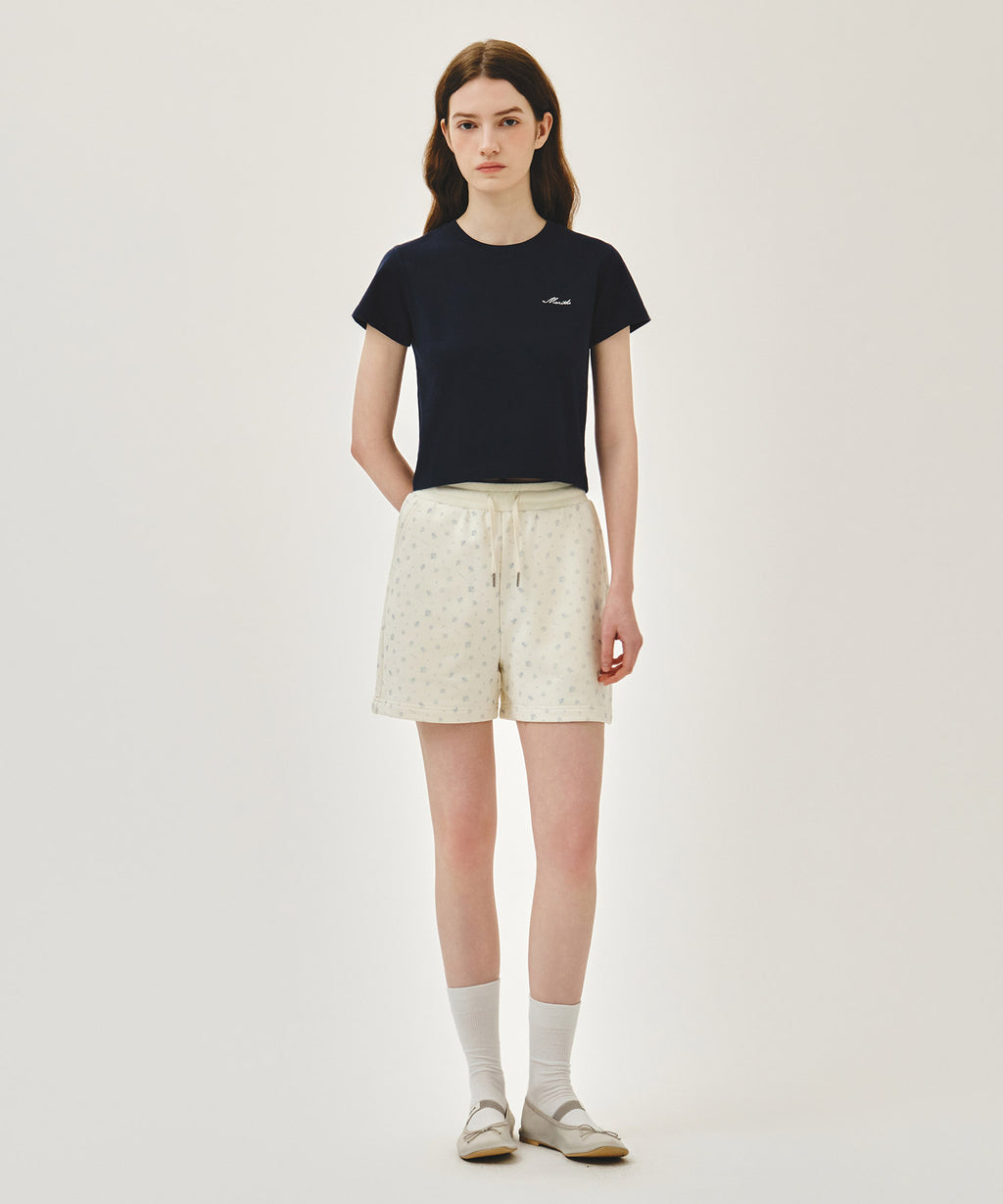 Marithe & Francois Girbaud - Small Lettering Slim Crop Tee (Navy) product image 5 | TRAB K-Fashion Australia