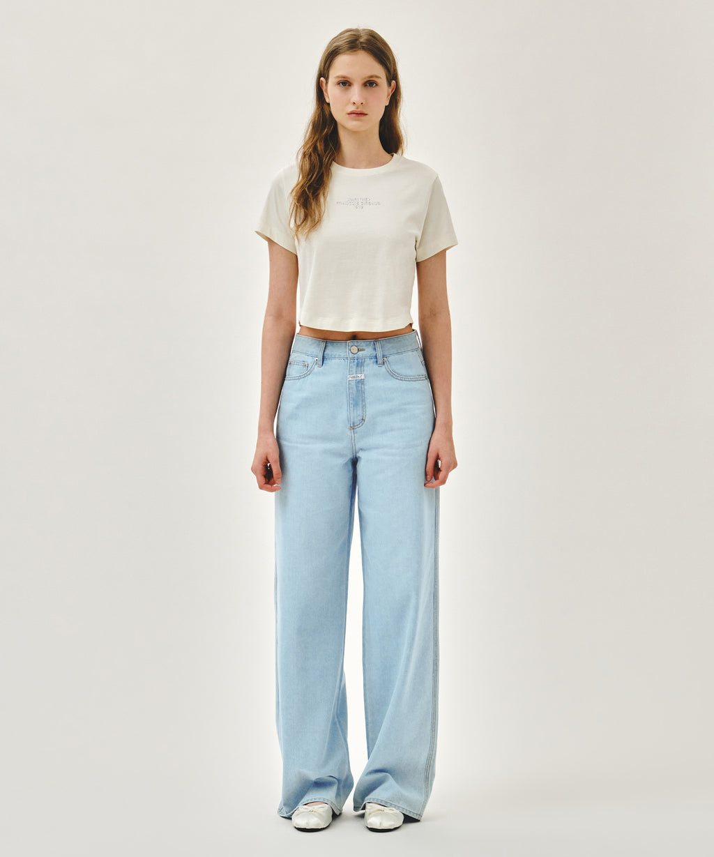 Marithe & Francois Girbaud - Silver Lettering Crop Tee (Ivory) product image 5 | TRAB K-Fashion Australia