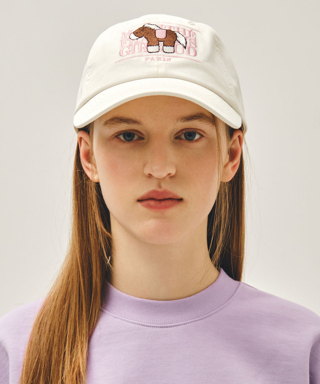 Marithe & Francois Girbaud - Pony Classic Logo Covered Cap (Ivory) product image 5 | TRAB K-Fashion Australia