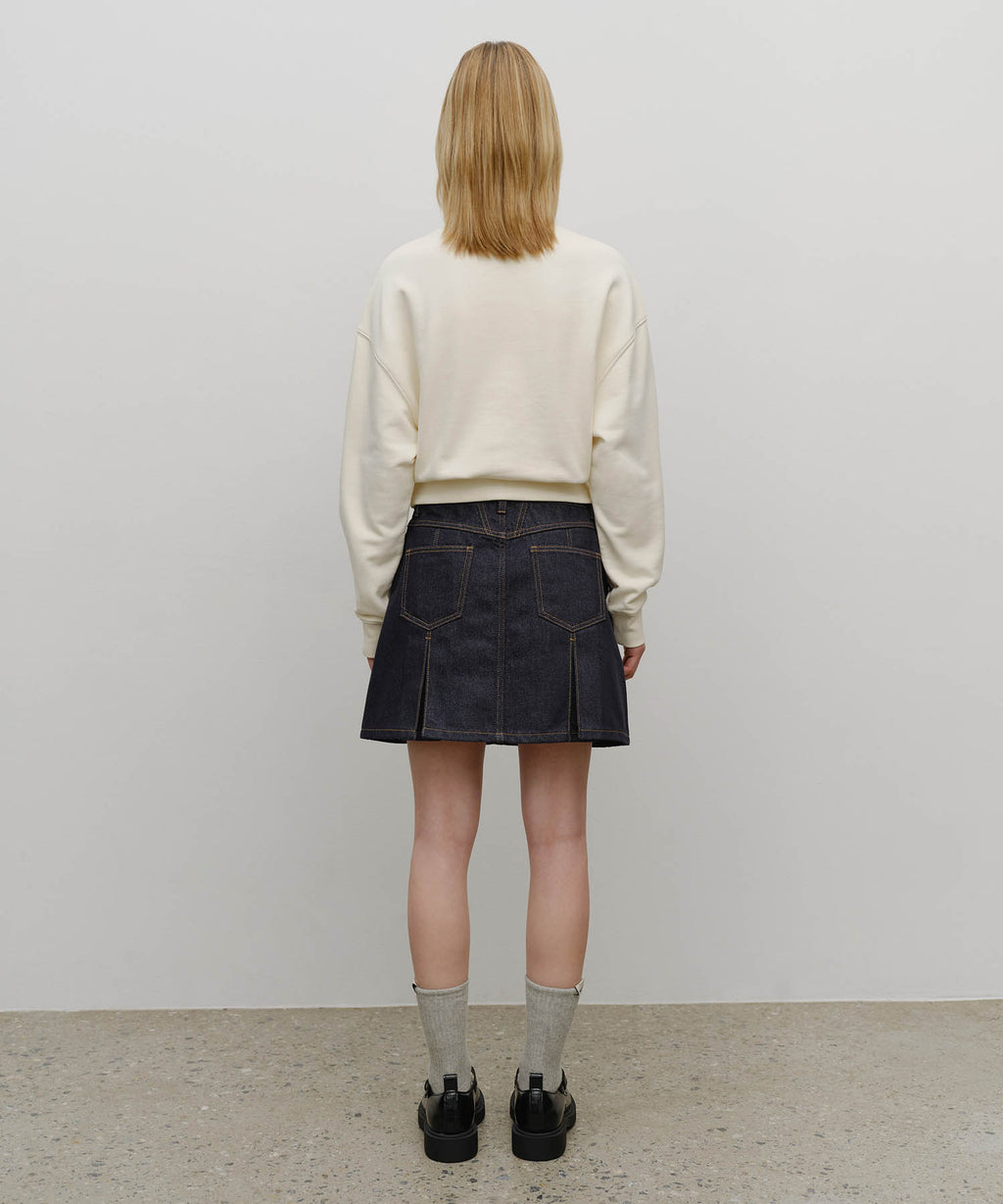 Marithe & Francois Girbaud - Denim Pleated Mini Skirt (Dark Blue) product image 7 | TRAB K-Fashion Australia