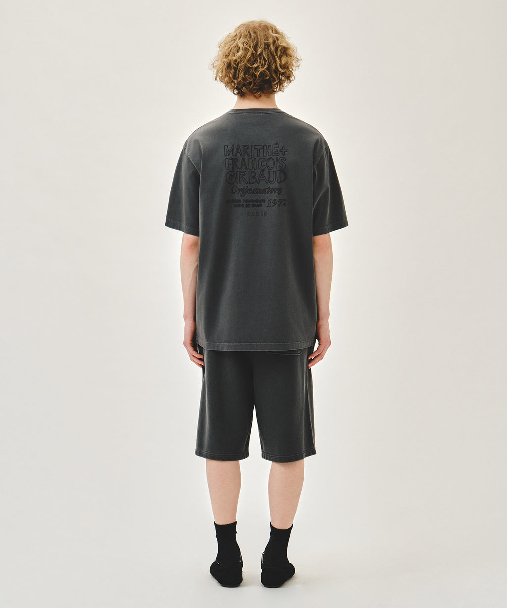 Marithe & Francois Girbaud - Outline Classic Logo Dyeing Bermuda Sweat Shorts (Charcoal) product image 5 | TRAB K-Fashion Australia