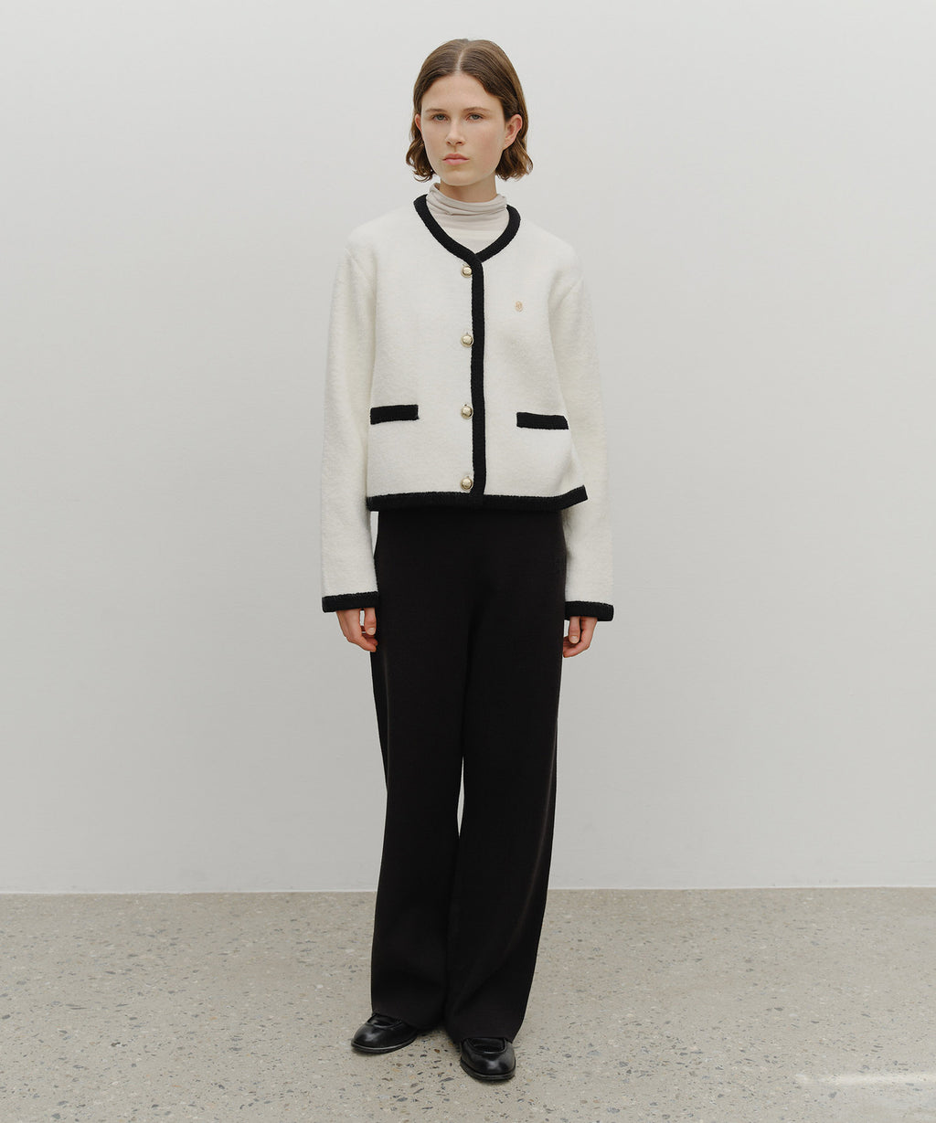 Marithe & Francois Girbaud - Boucle Knit Round Neck Cardigan (Ivory) product image 5 | TRAB K-Fashion Australia